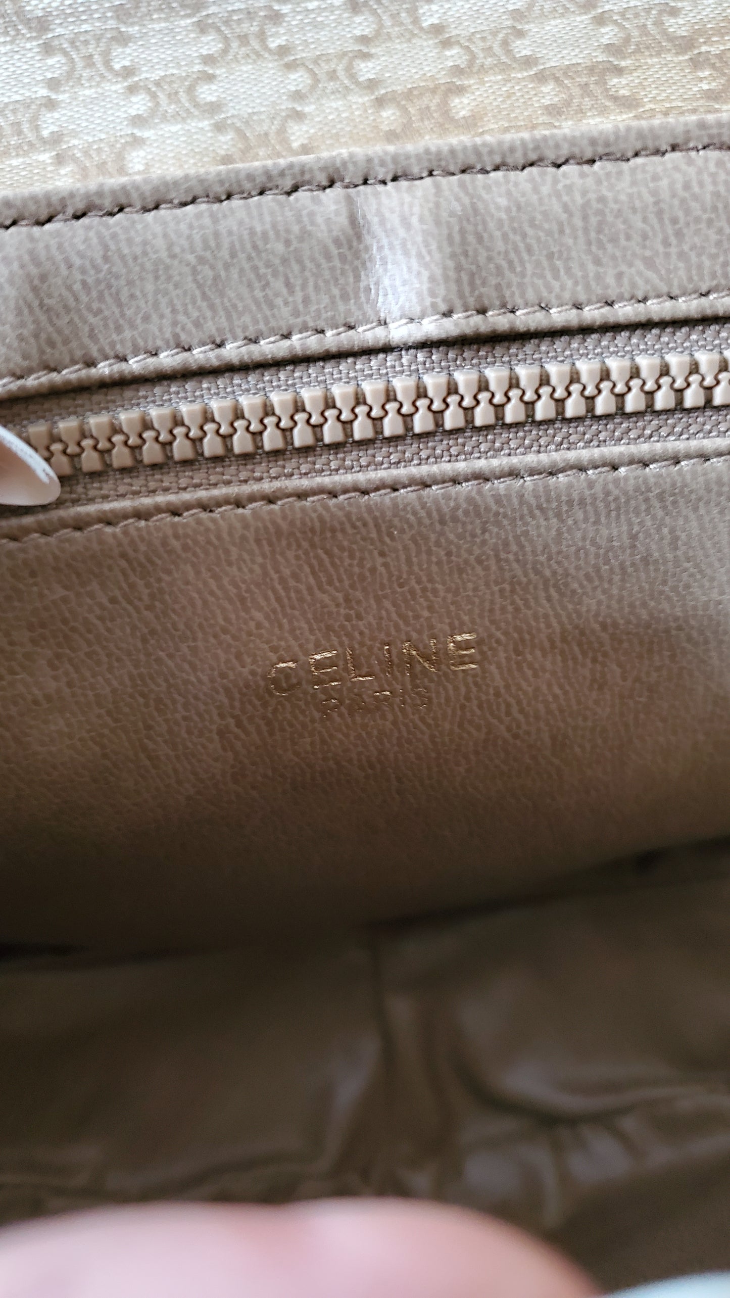 Authentic Vintage Celine Upcycle Tan Purse on Chain