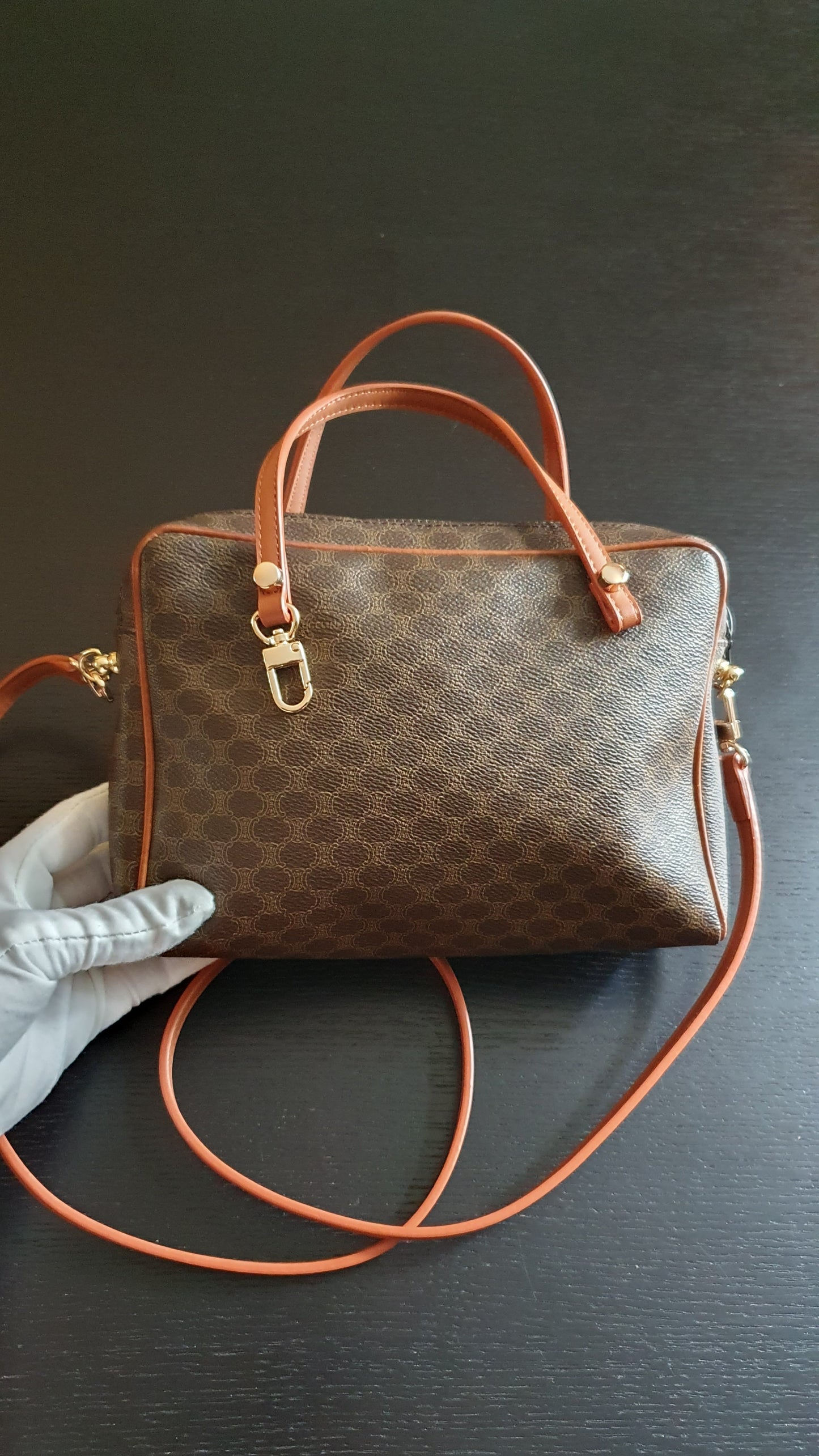 Authentic Vintage Celine Brown Upcycle Purse with Straps