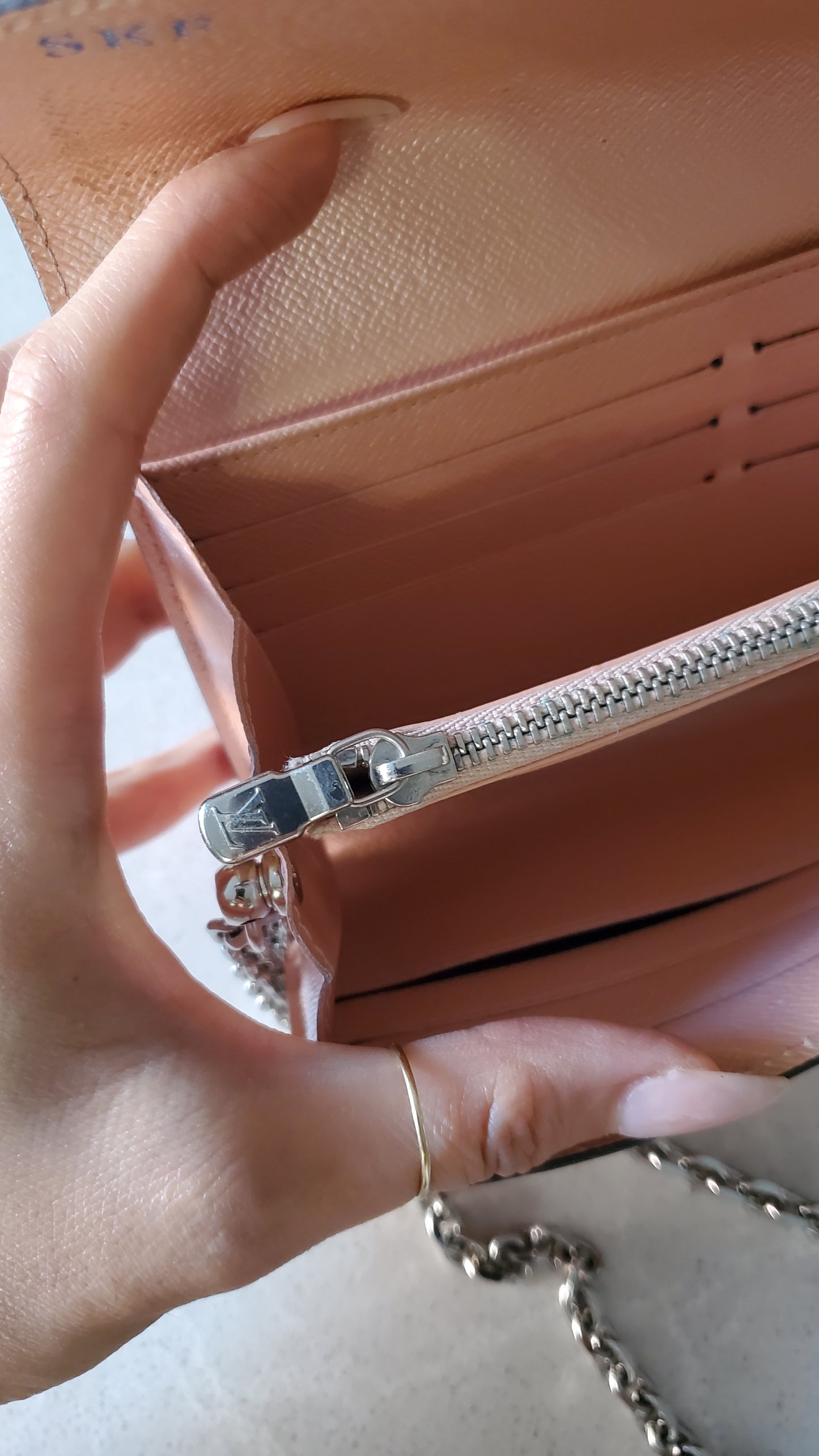 Authentic Louis Vuitton Pink Epi Upcycle Long Wallet on Chain