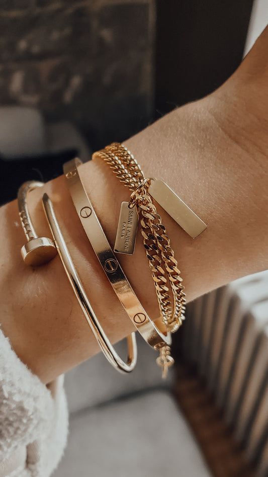 *New Drop* Authentic Saint Laurent Upcycle Gold Super Dainty Bracelet