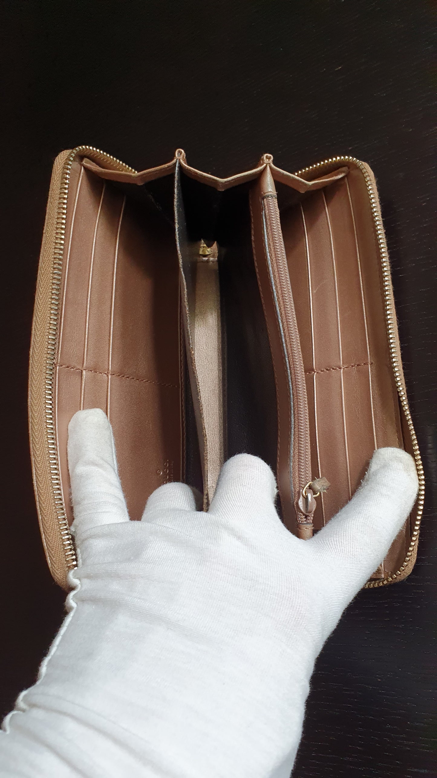 Authentic Gucci Upcycle Zip Wallet with Shoulder Chain