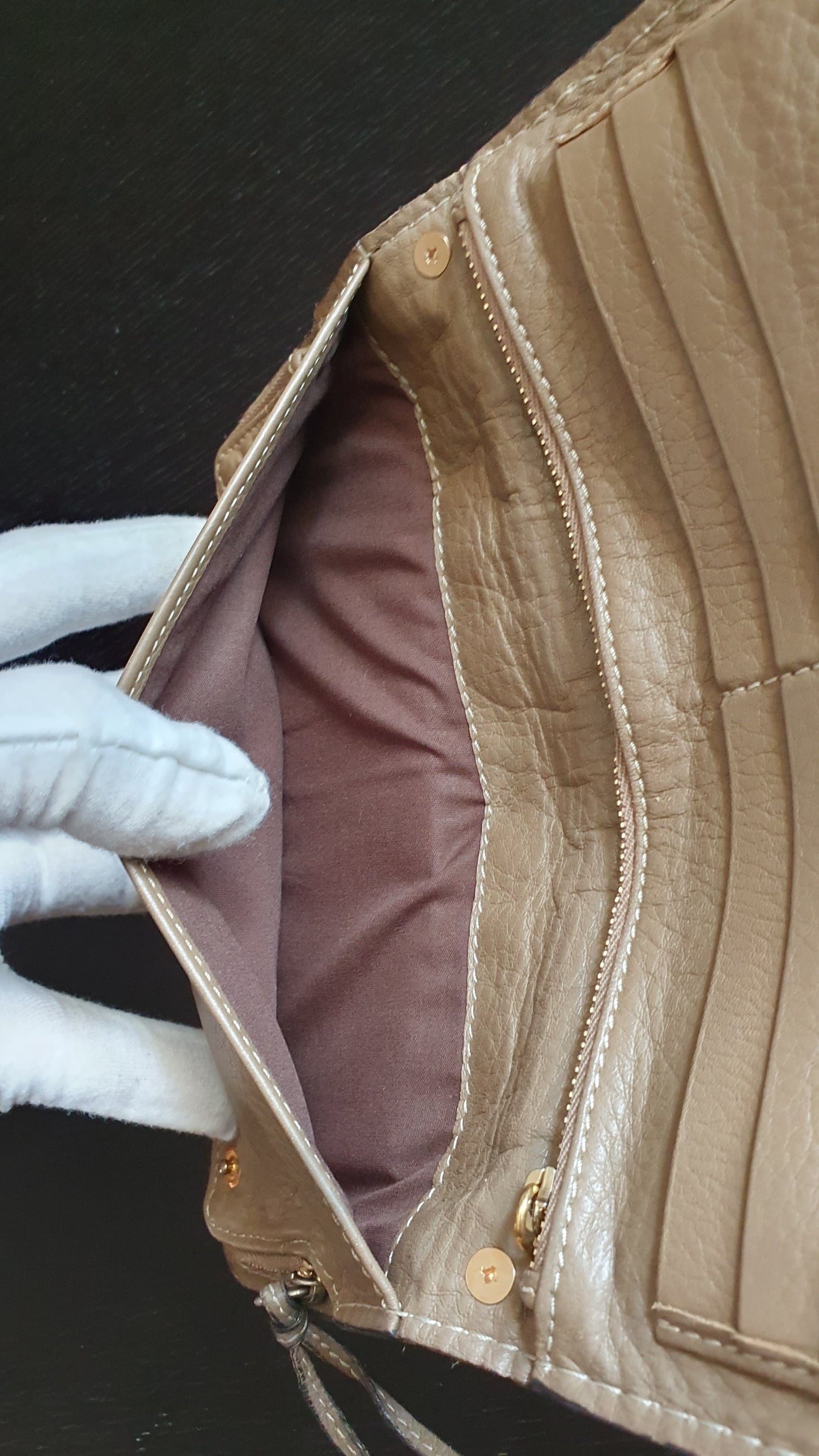 Authentic Chloé Upcycle Leather Wallet with Versatile Chain