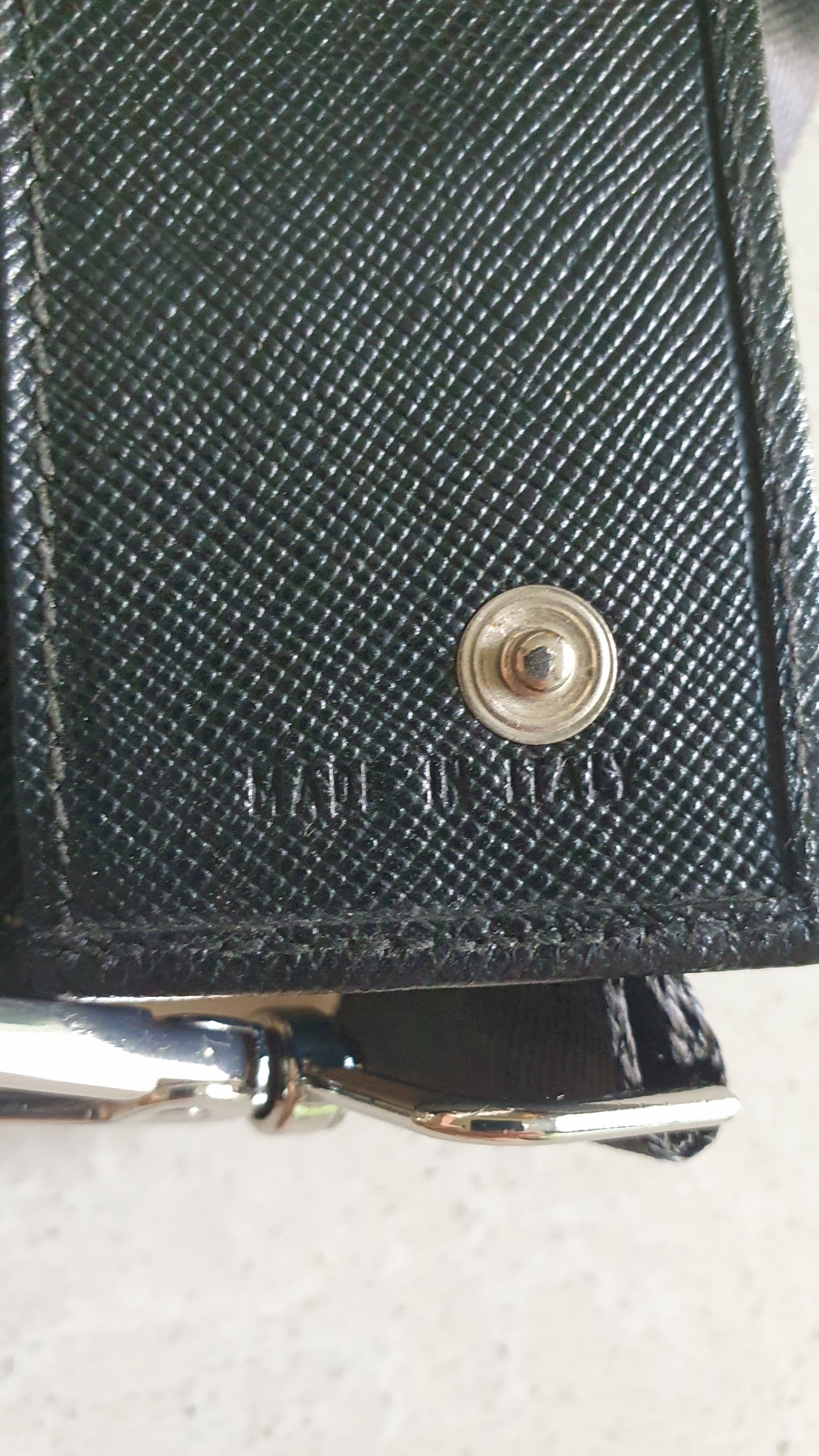 Authentic Prada Upcycle Black Small Keyholder with Strap