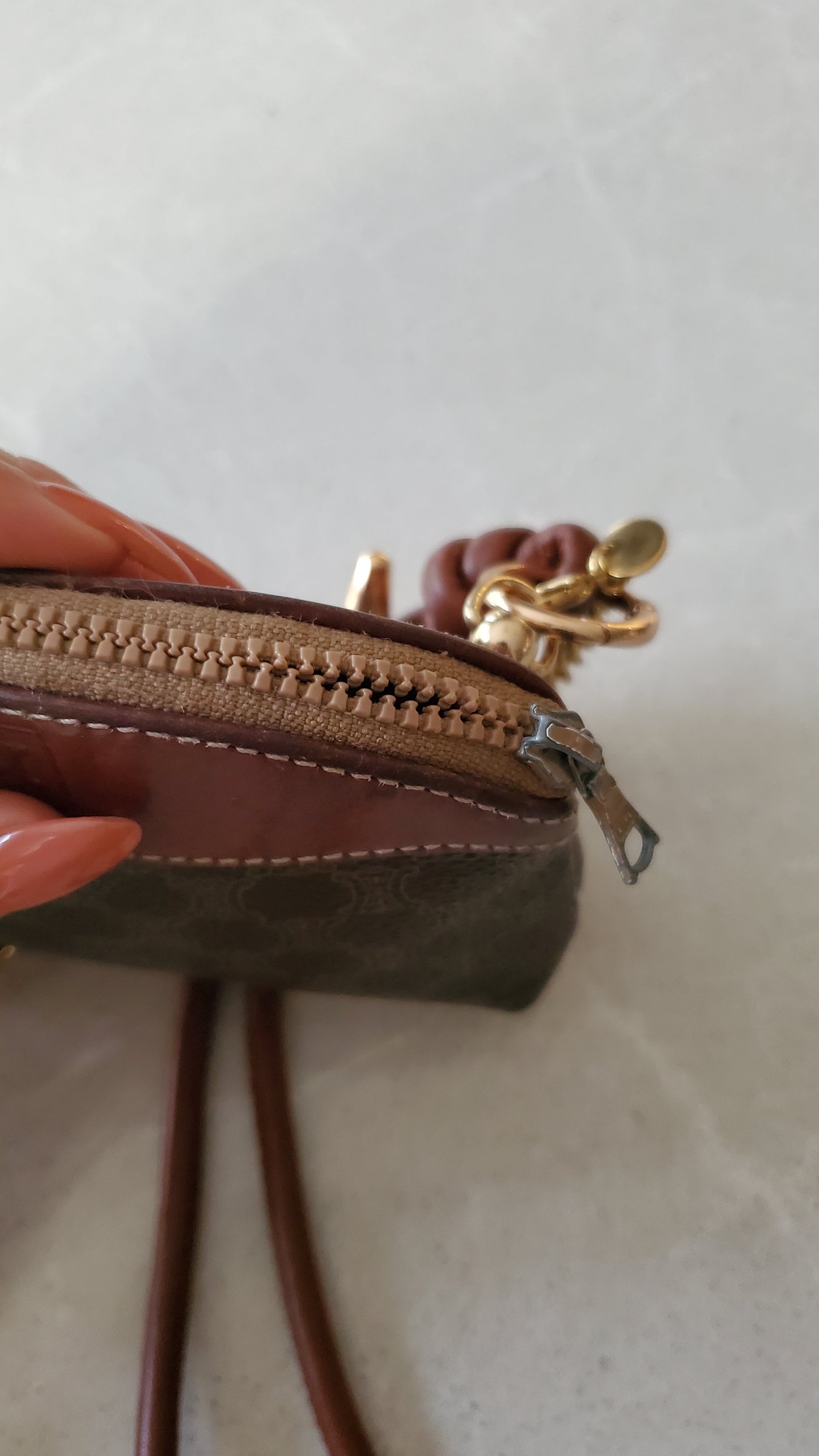 Authentic Vintage Celine Upcycle Mini Pouch on Chain & Strap