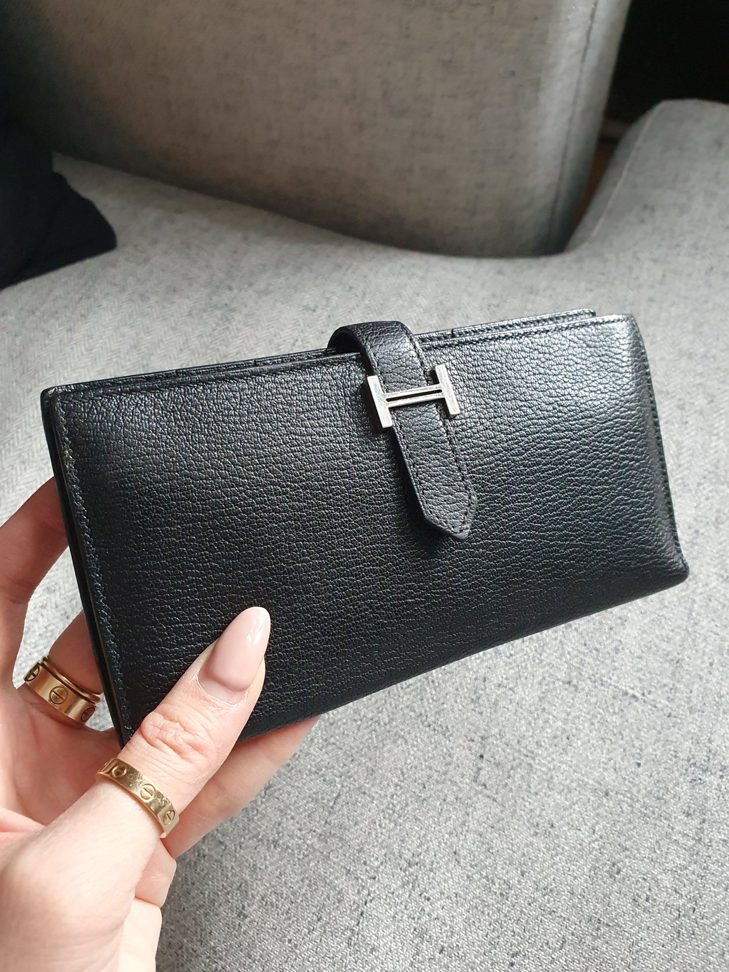 *New Drop* Authentic Hermès Bearn Black Veau Epsom Wallet