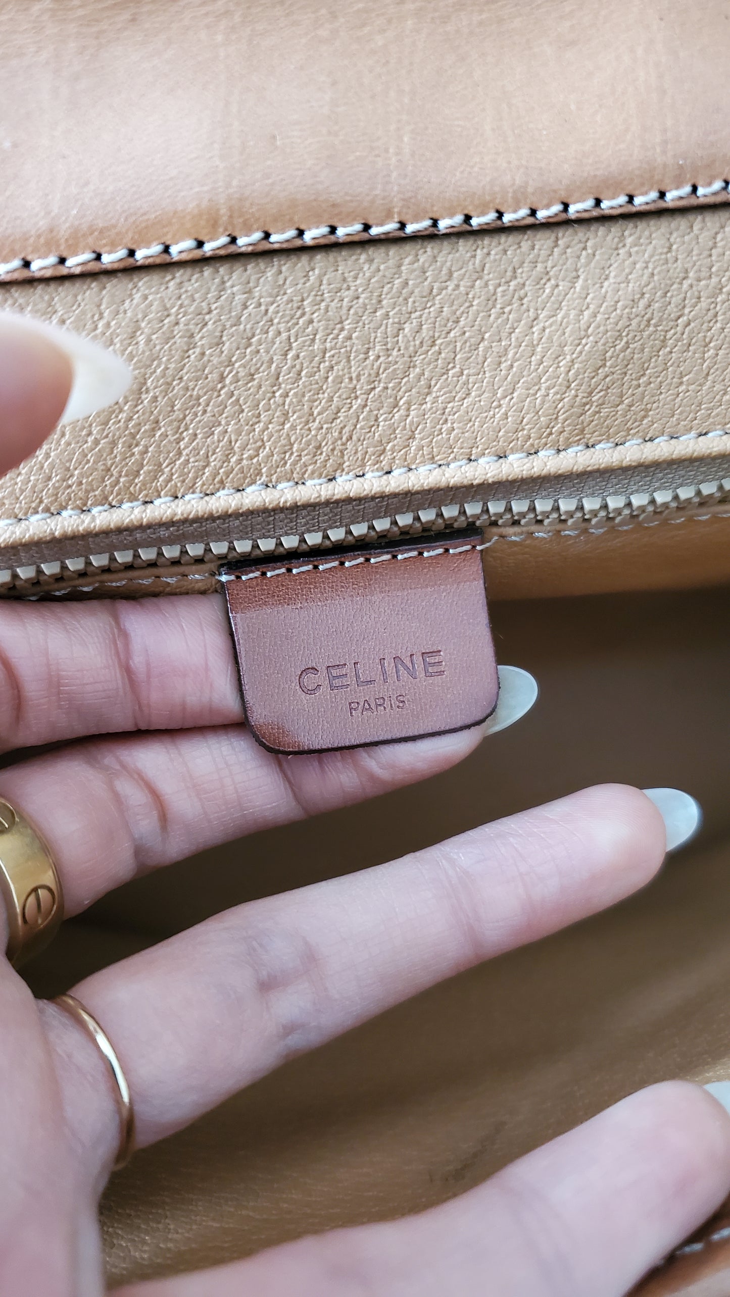 Authentic Vintage Celine (2/2) Upcycle Purse with Strap & Chain