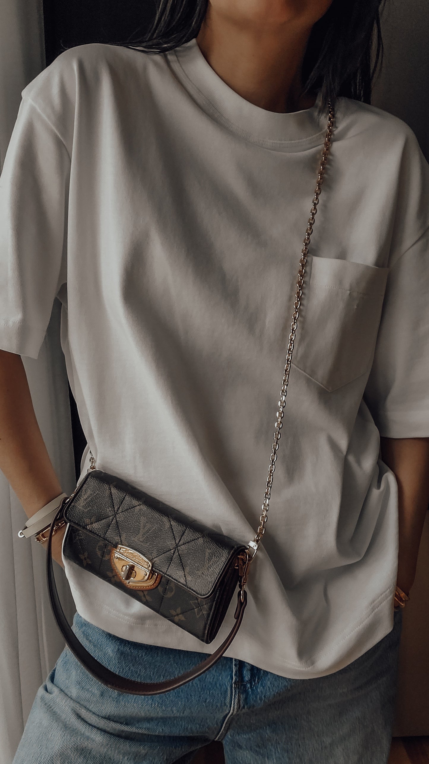 Authentic Louis Vuitton (2011) Upcycle Wallet on Chain & Strap