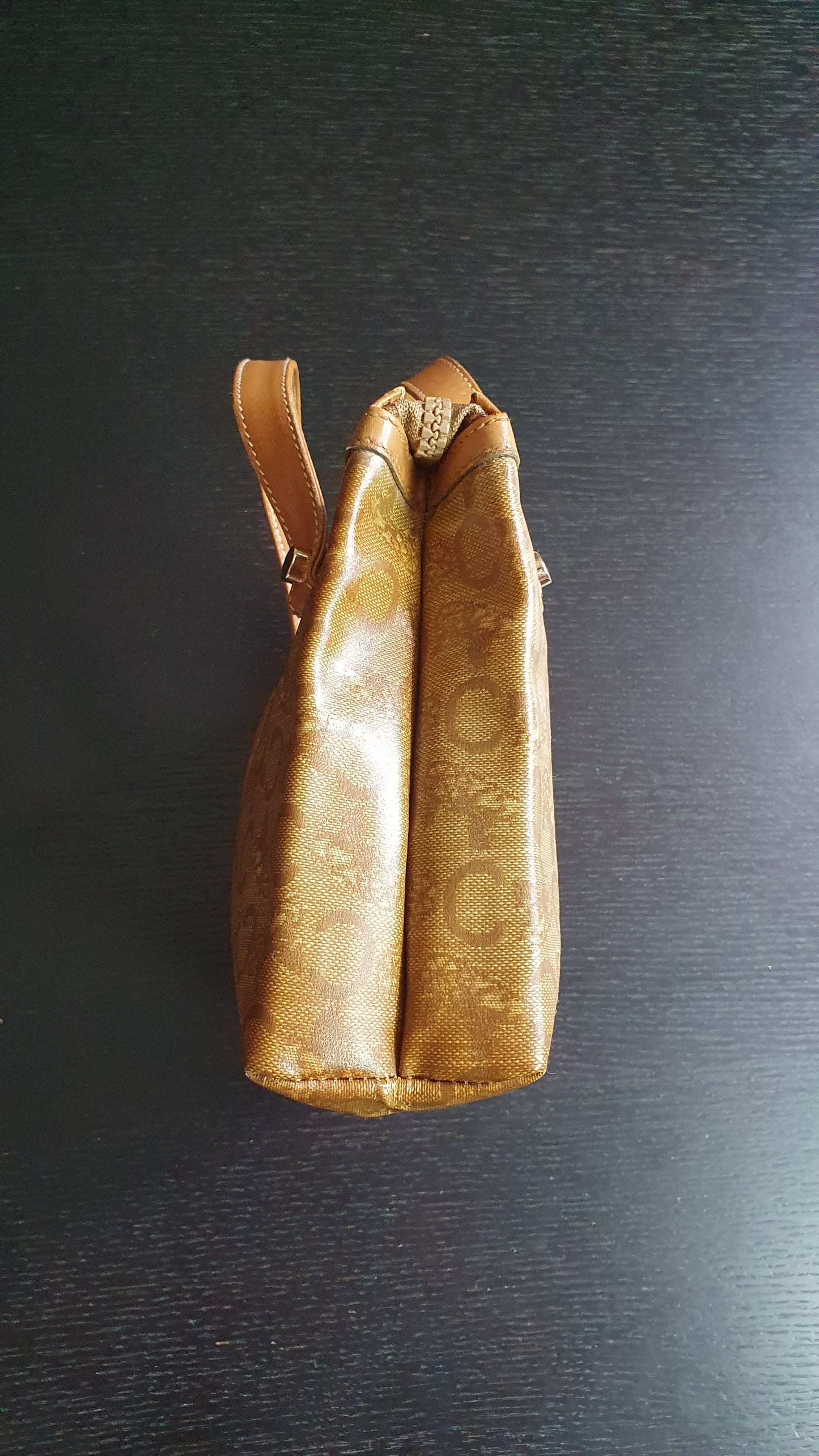 Authentic Vintage Celine Upcycle Tan Purse with Handle Straps