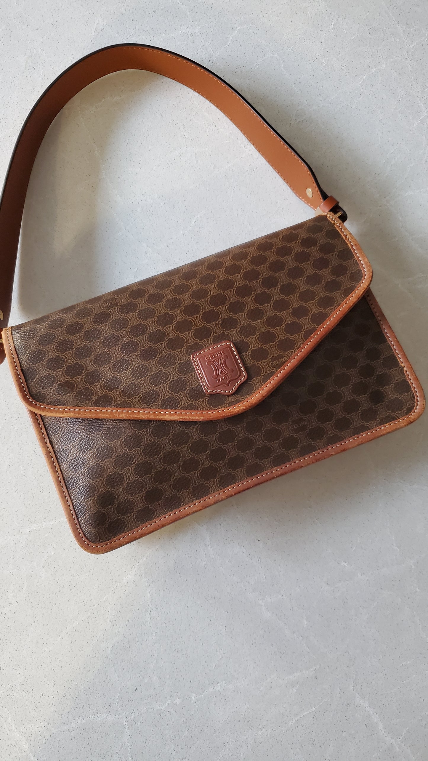 Authentic Vintage Celine Versatile Shoulder/ Crossbody Brown Purse