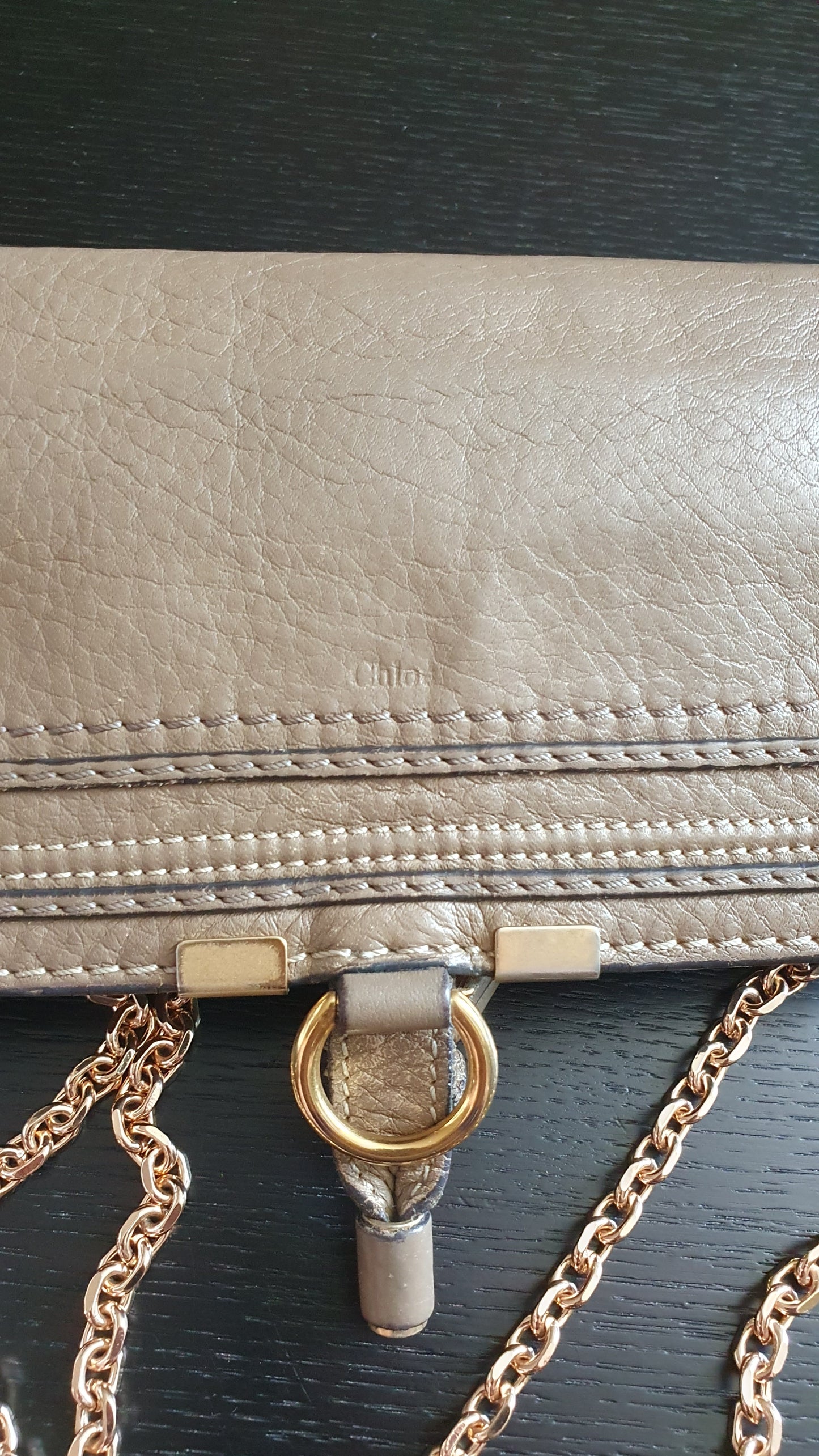 Authentic Chloé Upcycle Leather Wallet with Versatile Chain