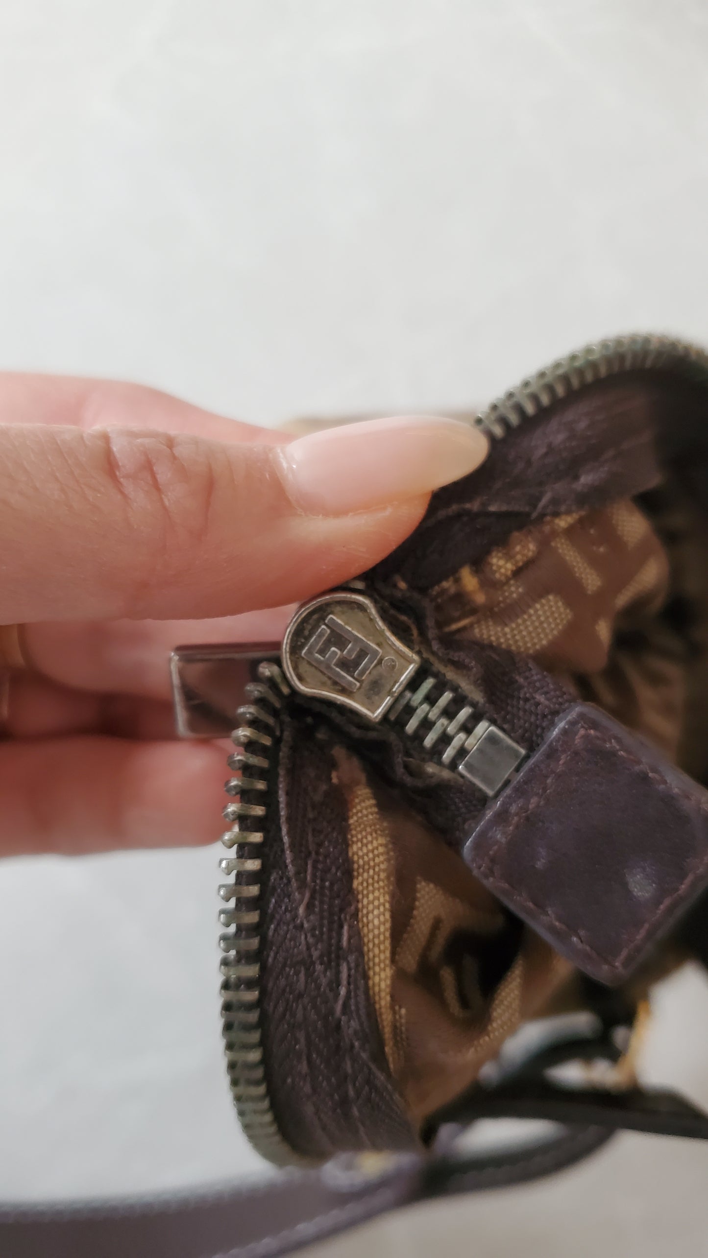 Authentic Vintage Fendi Upcycle Brown Shoulder Purse with Chain & Strap