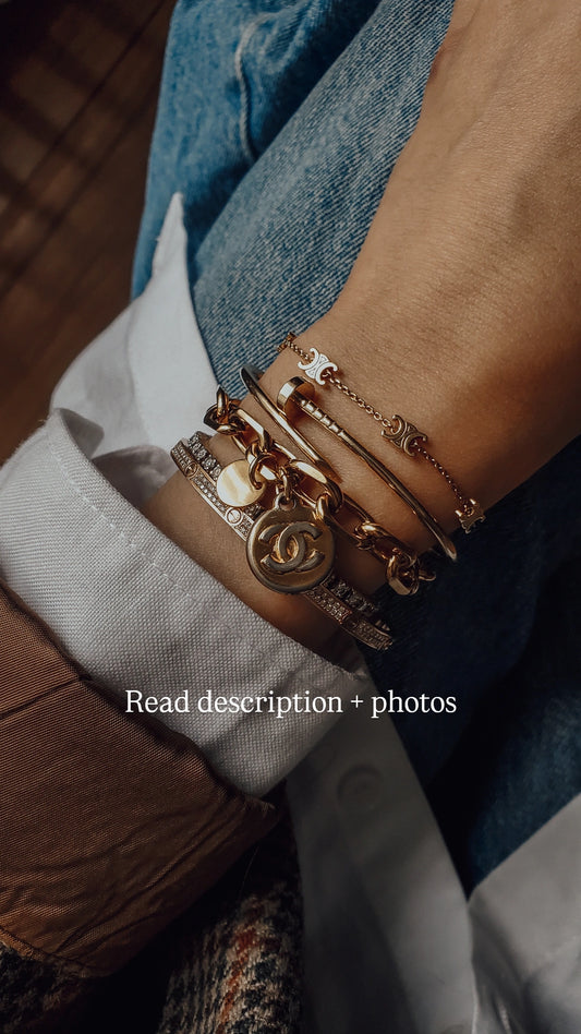 Authentic Vintage Chanel Upcycle Gold Chunky Bracelet