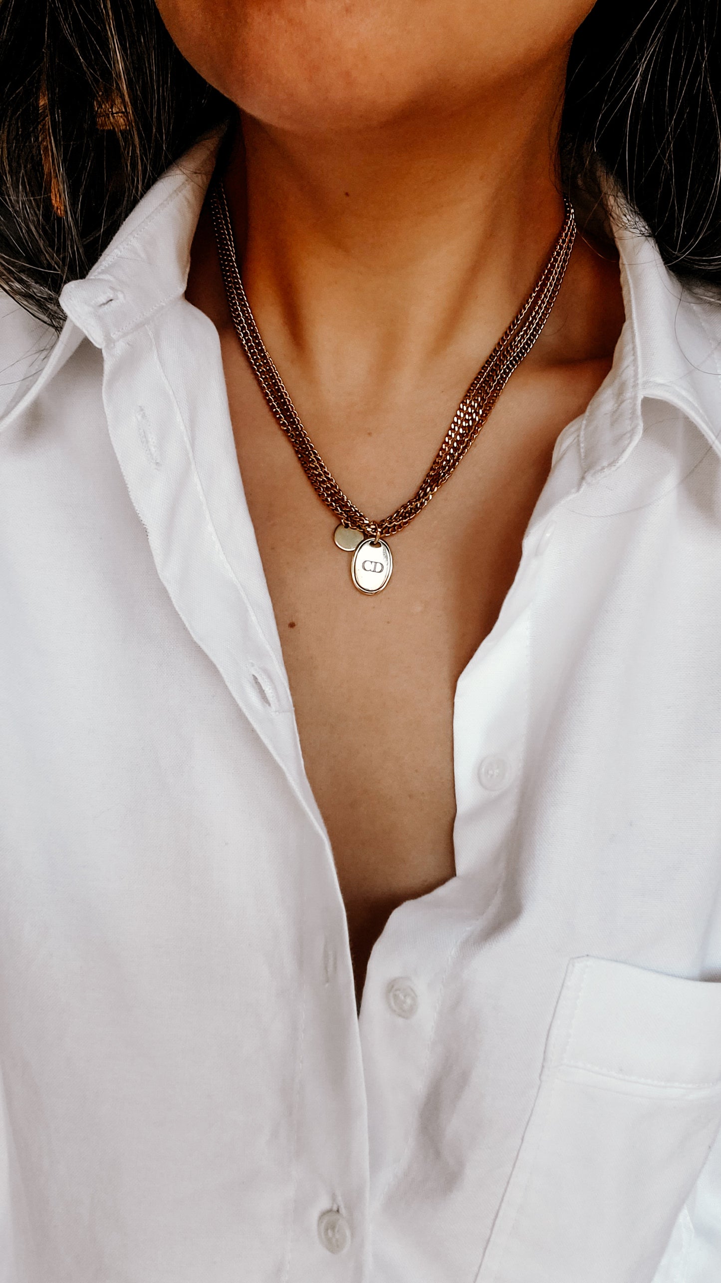 Authentic Vintage Dior Upcycle Gold Multi Layers Necklace