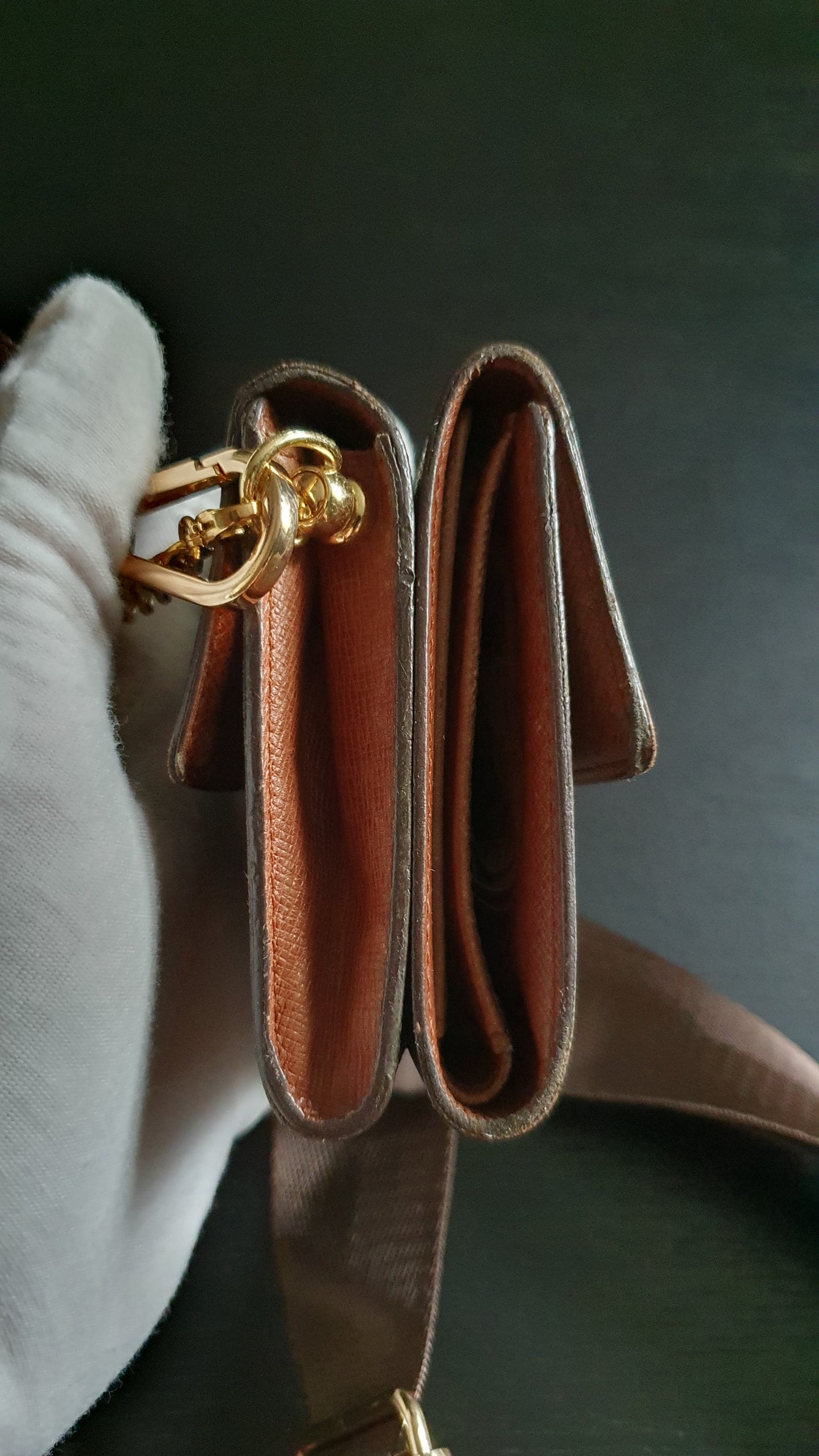 Authentic Vintage Louis Vuitton (2) Upcycle Small Wallet on Chain & Strap