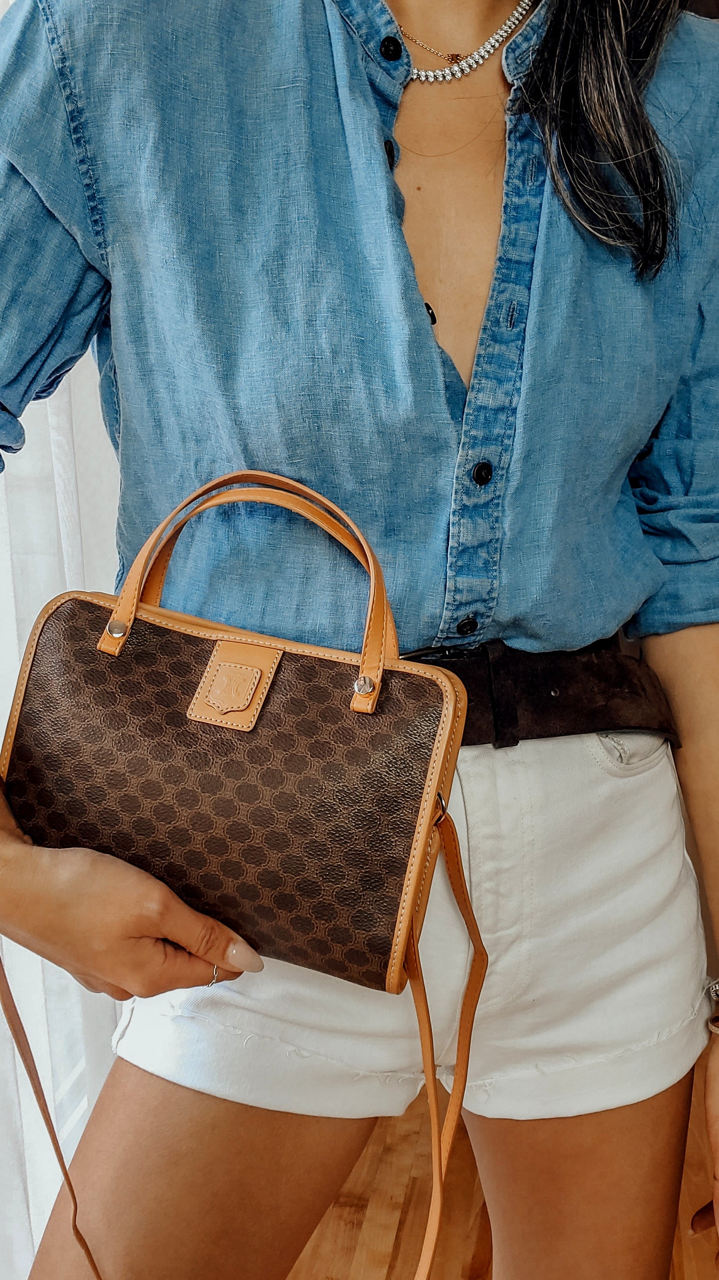 Authentic Vintage Celine Upcycle Purse with Straps