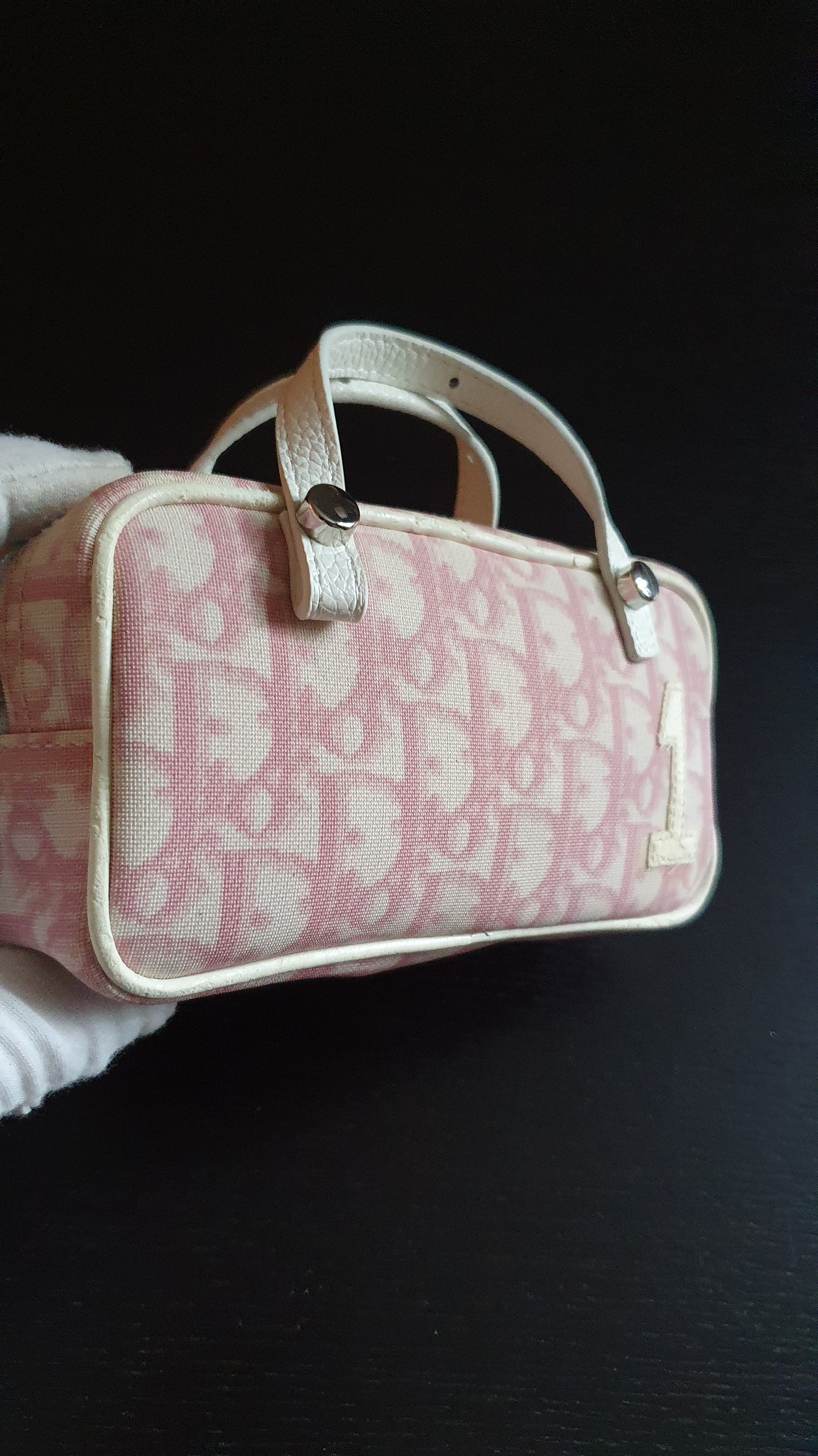 Authentic Vintage Dior Upcycle Pink Shoulder Pouch Purse with Two Handles
