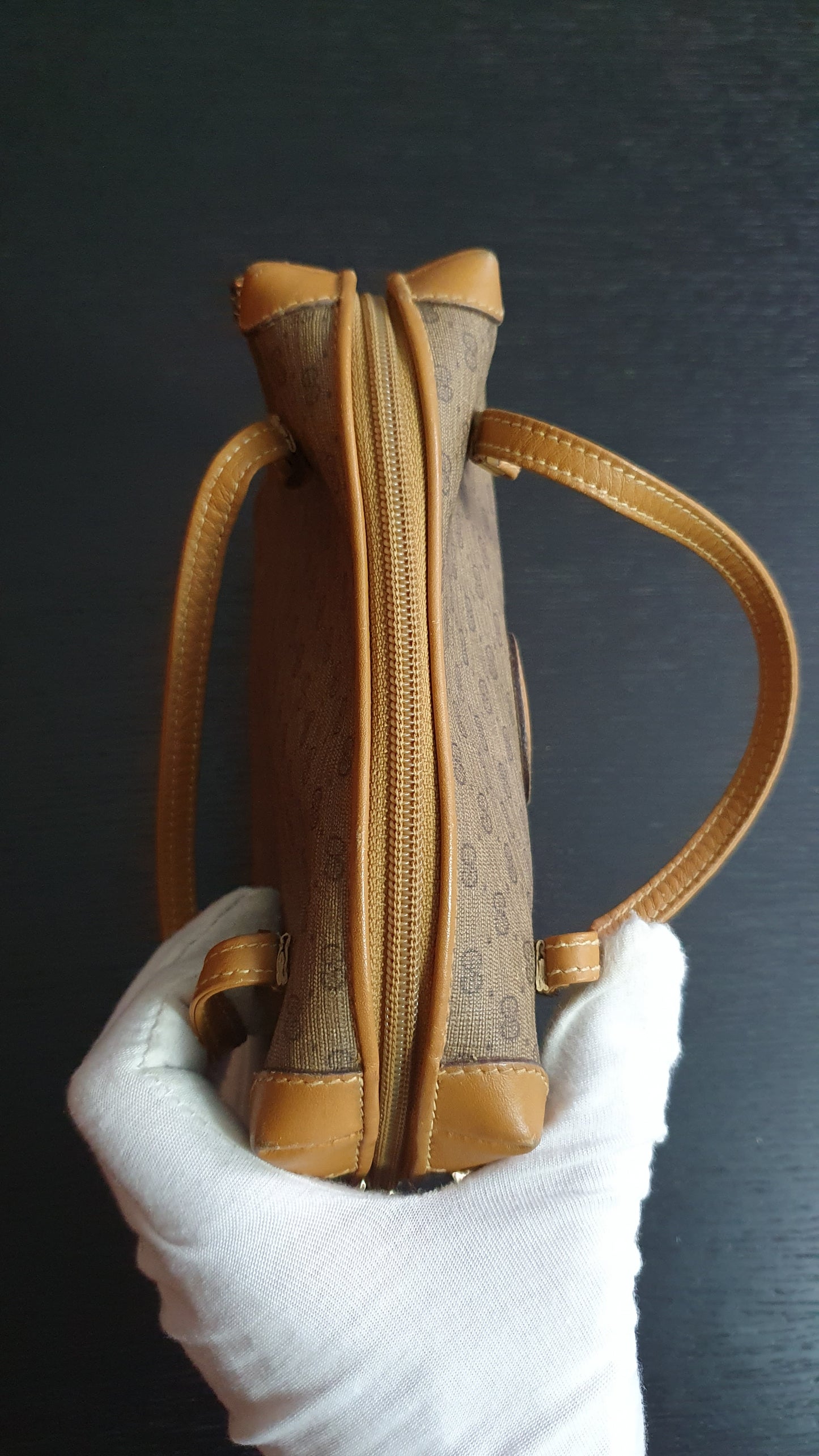 Authentic Vintage Gucci Upcycle Tan Bag with Straps & Chain