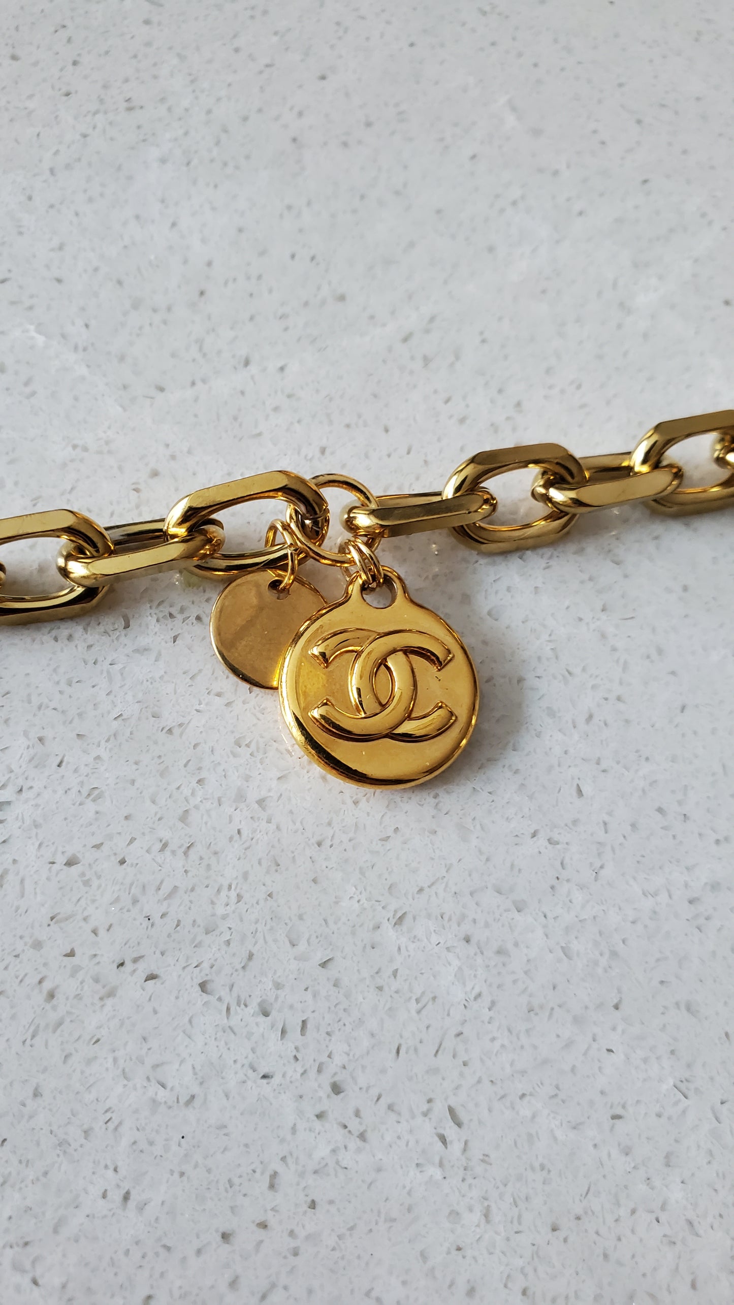 Authentic Vintage Chanel Upcycle Gold Chunky Chain Necklace