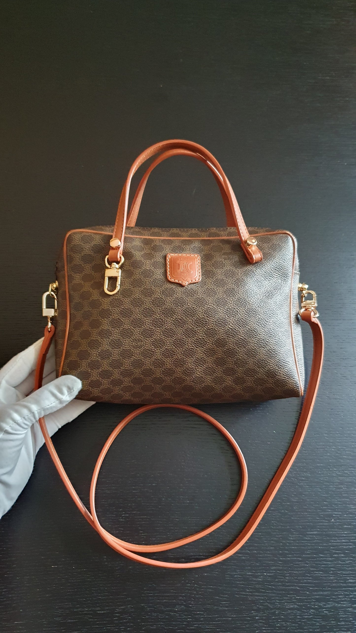 Authentic Vintage Celine Brown Upcycle Purse with Straps