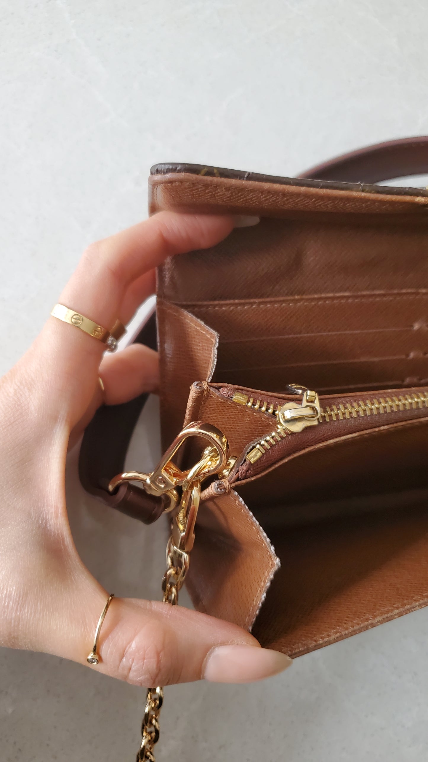 Authentic Louis Vuitton (2011) Upcycle Wallet on Chain & Strap