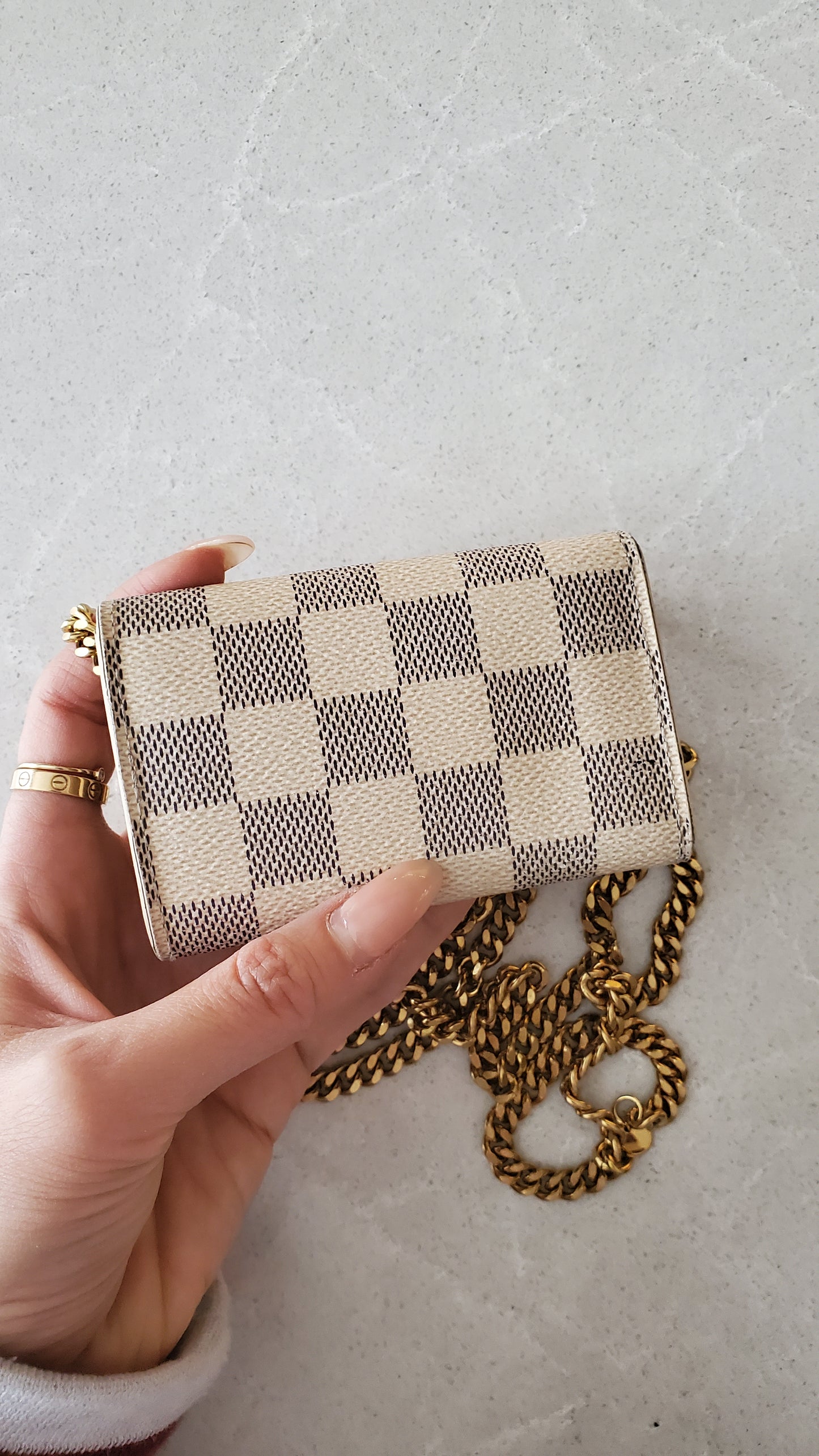 Authentic Louis Vuitton Damier Upcycle Keyholder on Chain