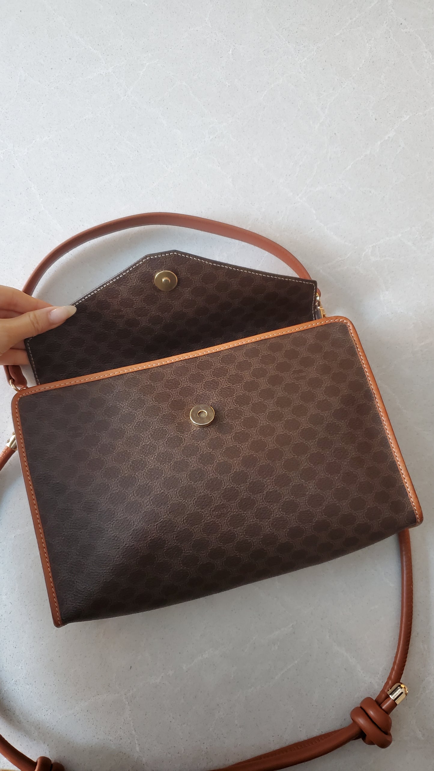 Authentic Vintage Celine (Brown) Upcycle Purse with Straps