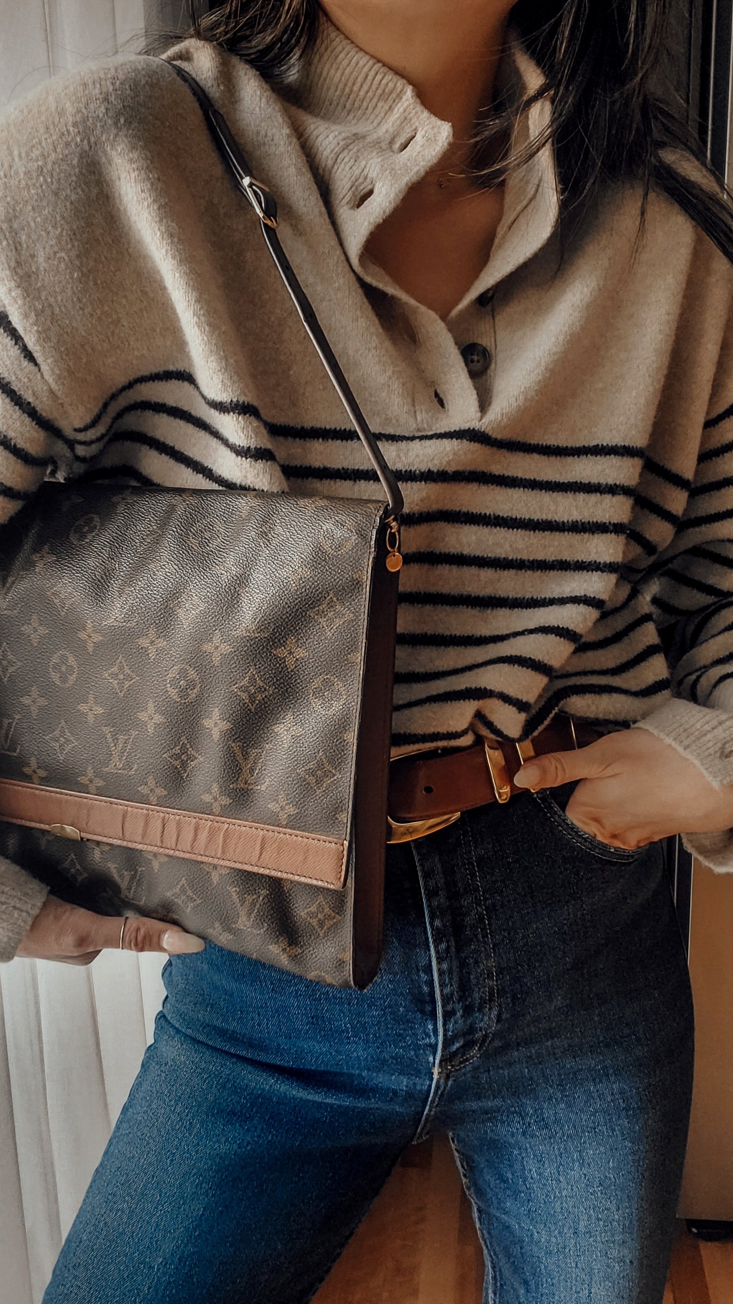 Authentic Vintage Louis Vuitton Upcycle Purse with Shoulder Strap