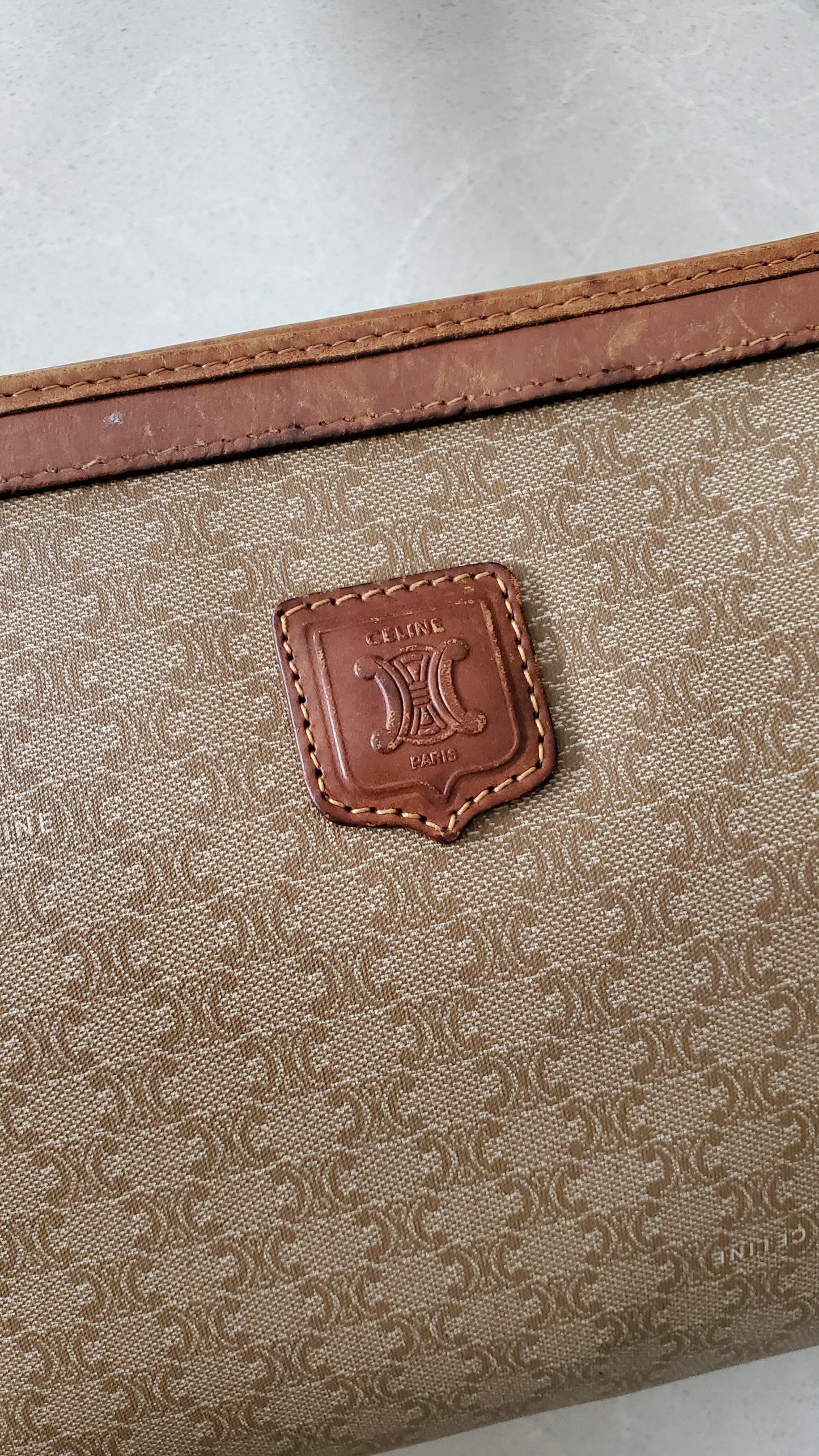 Authentic Vintage Celine Upcycle Shoulder Tan Purse