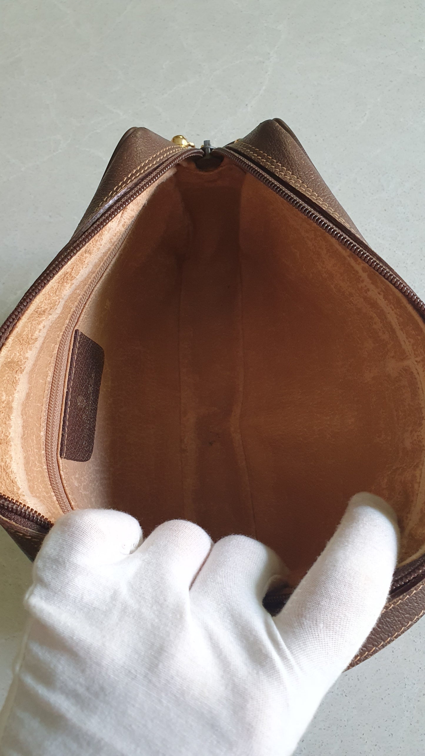 Authentic Vintage Gucci Upcycle Brown Bag with Chain