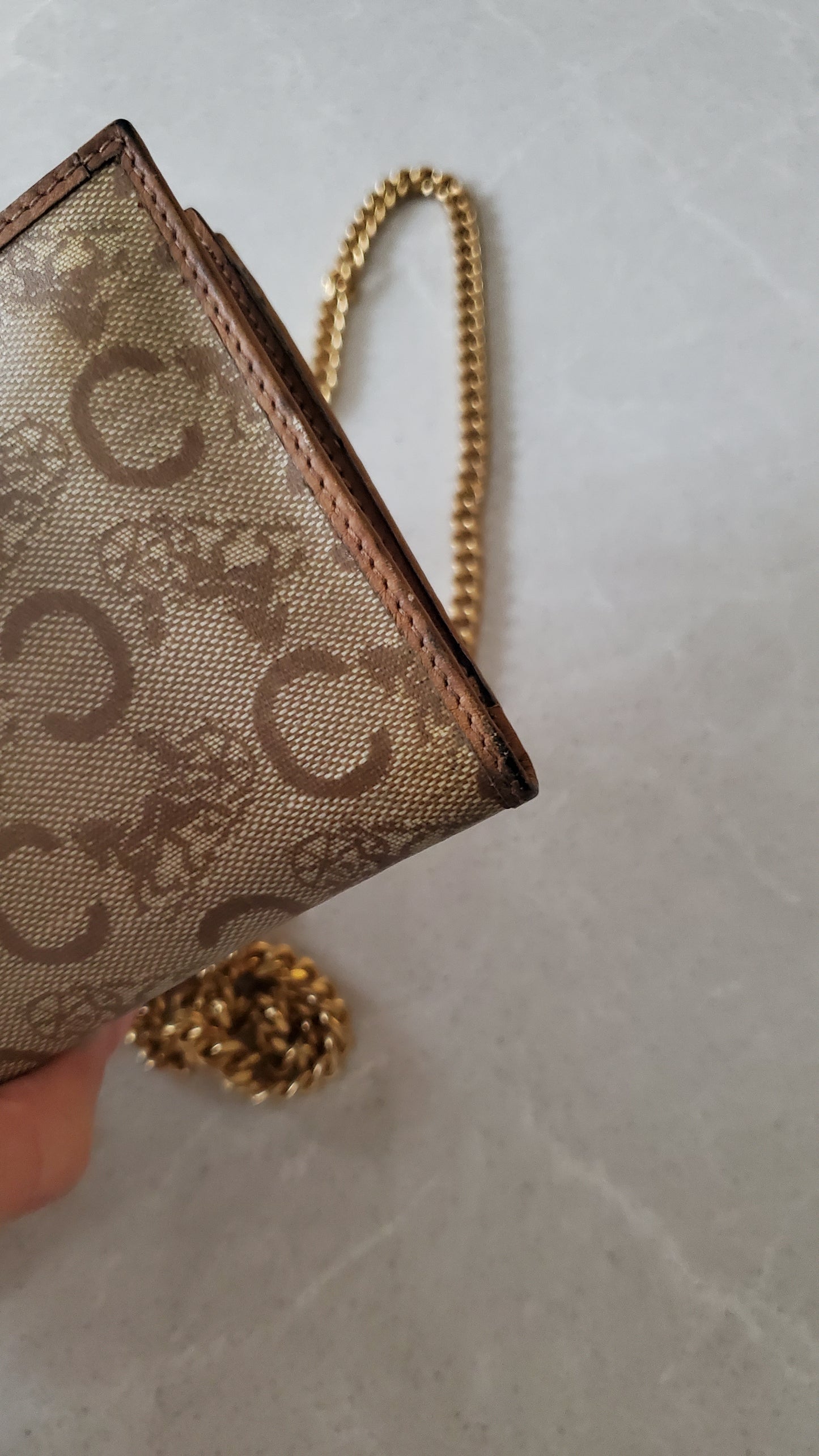 Authentic Vintage Celine Upcycle Long Wallet on Chains