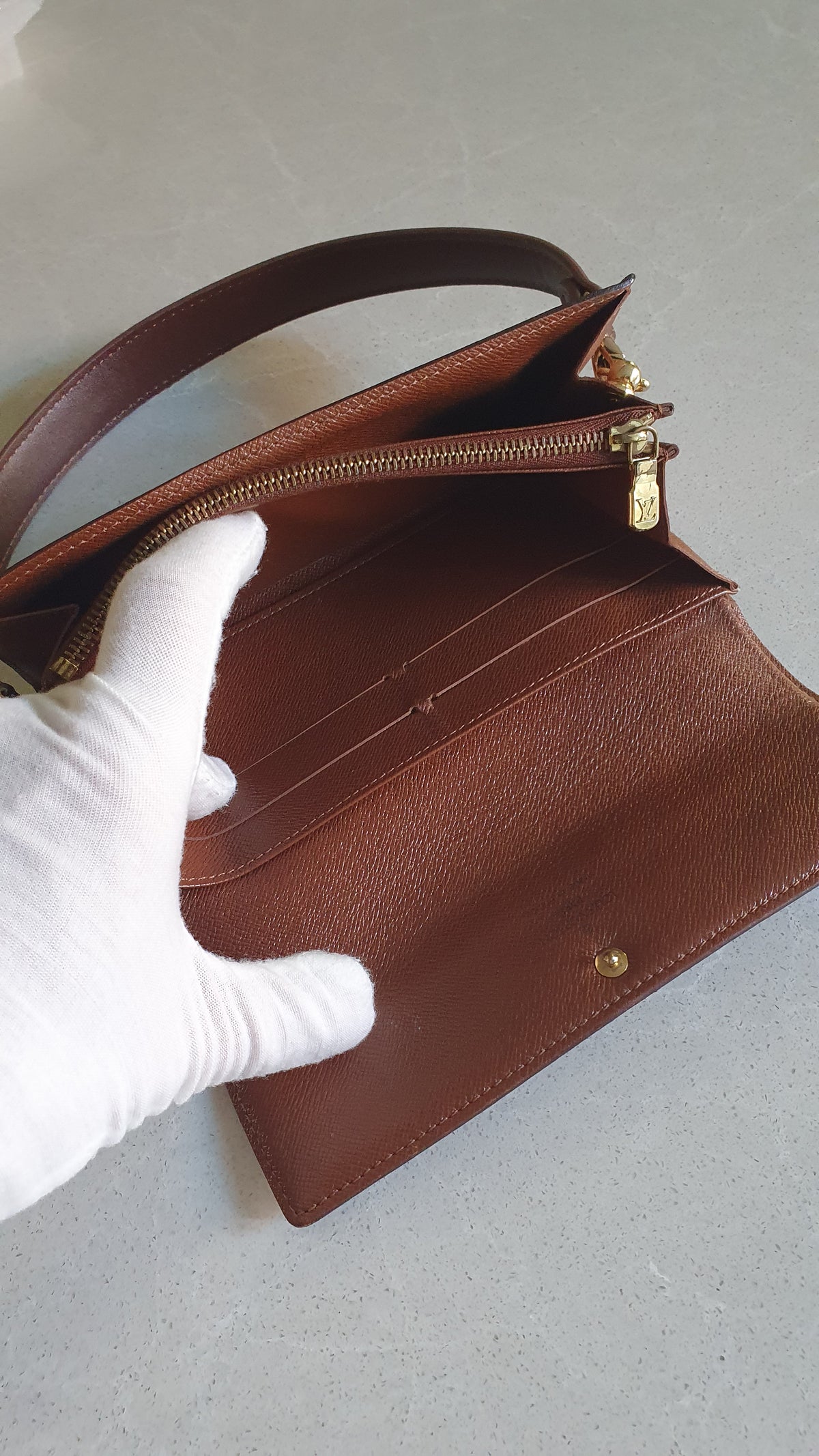 Authentic Vintage Louis Vuitton (2) Upcycle Wallet with Strap