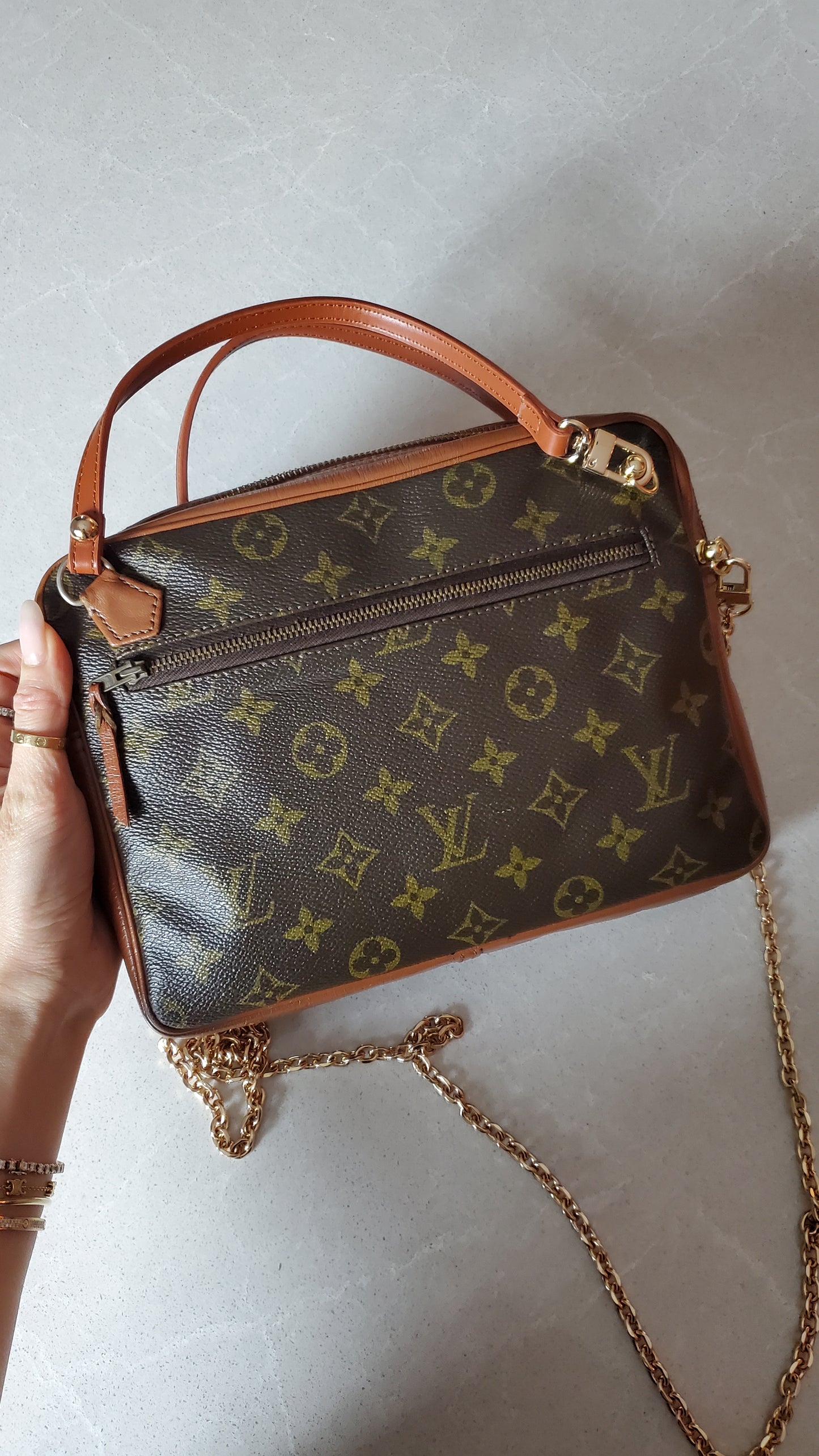 Authentic Vintage Louis Vuitton Upcycle Purse with Strap & Chain