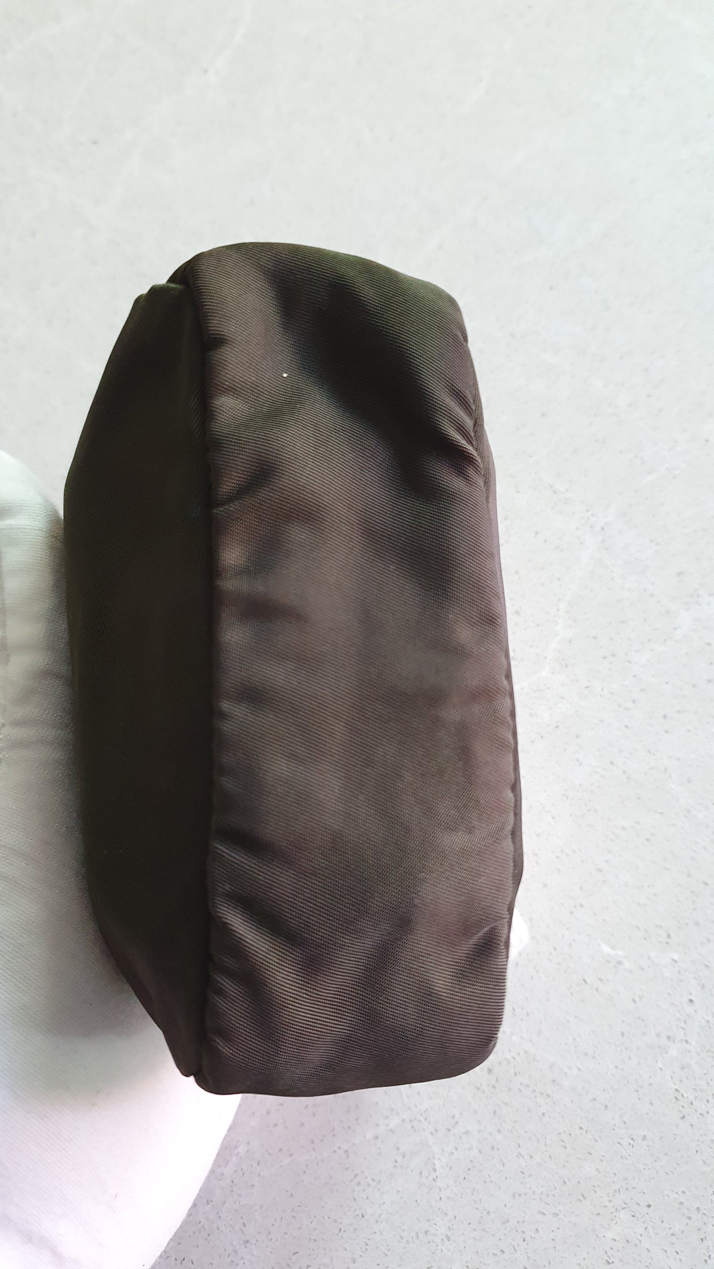 Authentic Prada Upcycle Khaki Mini Pouch with Two Handles