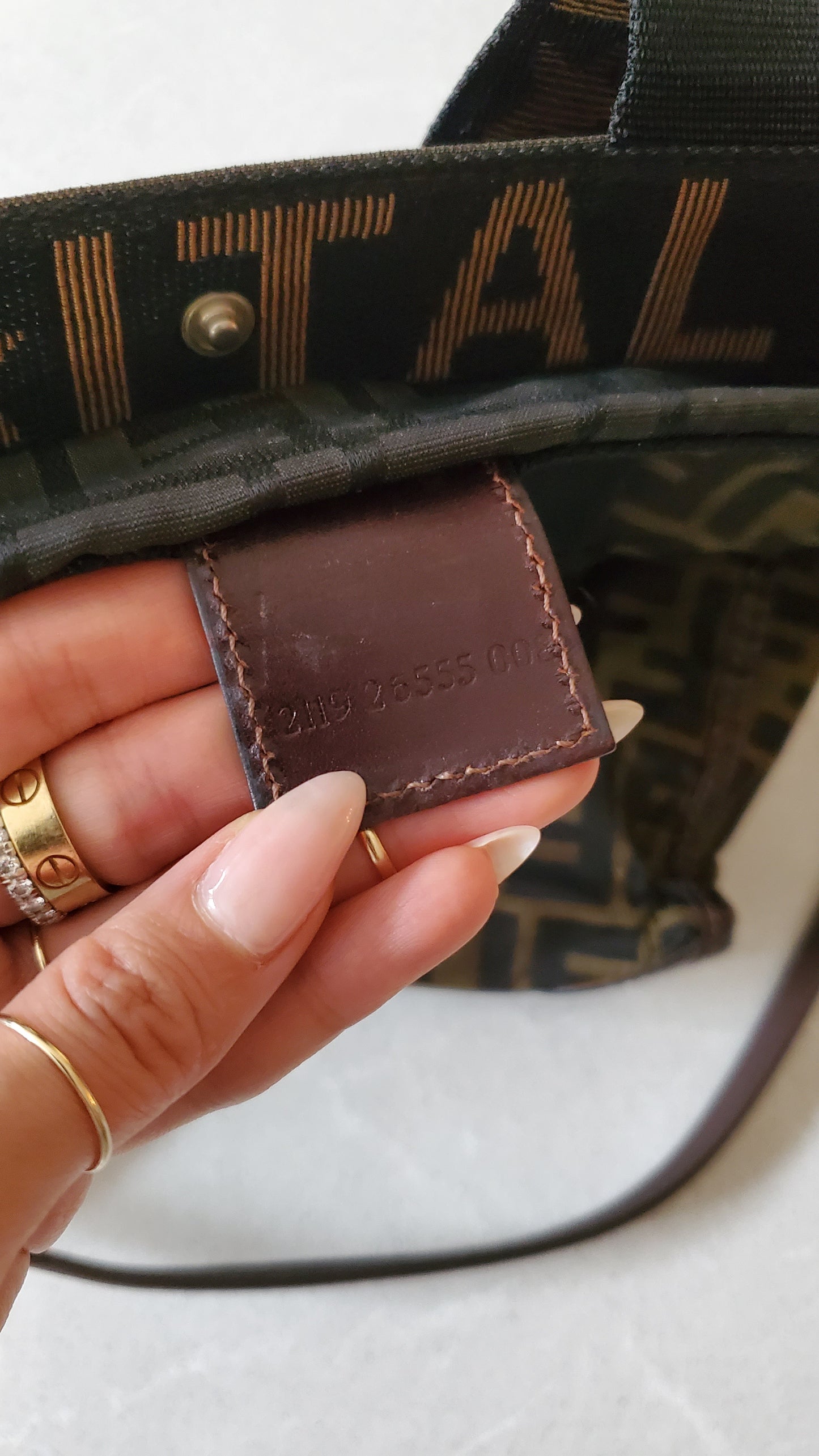 Authentic Fendi FF Large Tote Bag on Strap