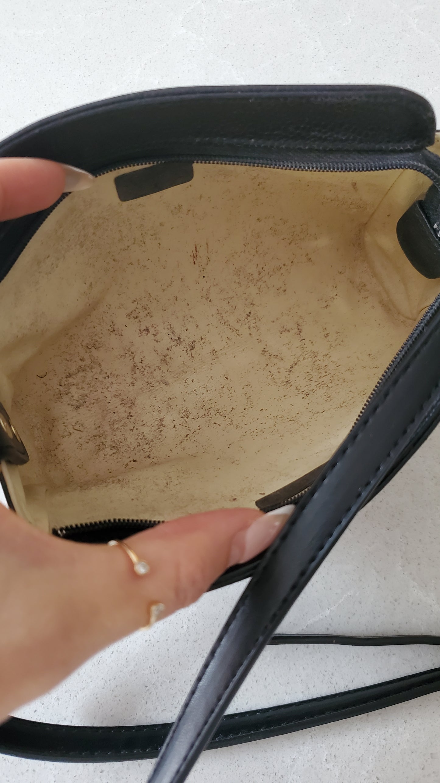 Authentic Vintage Chanel Upcycle Black Caviar Perfect Size Pouch with Strap