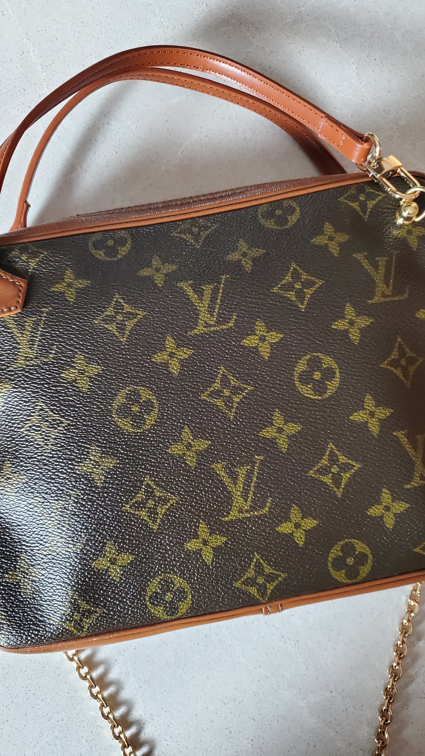 Authentic Vintage Louis Vuitton Upcycle Purse with Strap & Chain