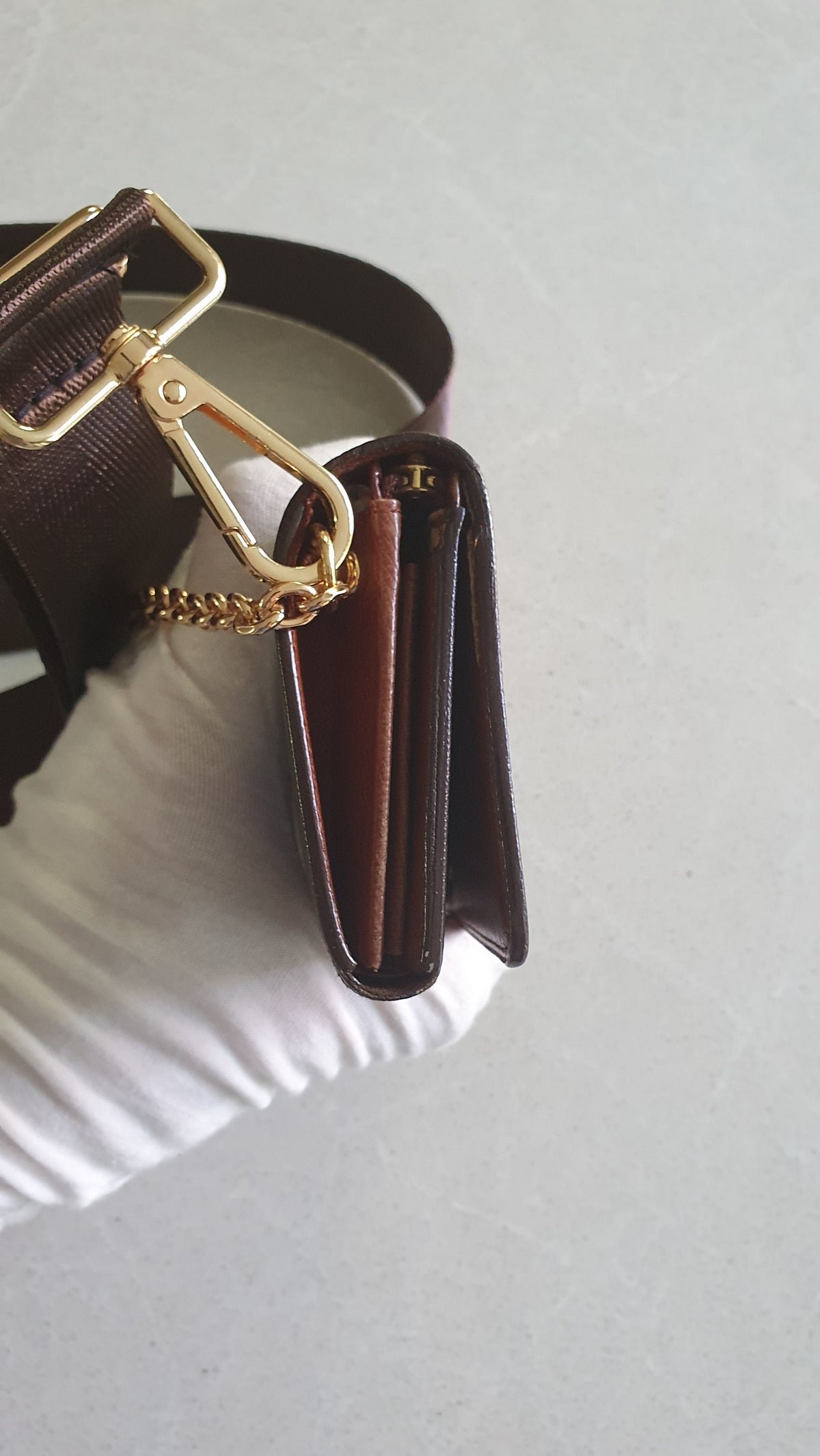 Authentic Vintage Louis Vuitton Upcycle Small Wallet (2) with Strap and Chain