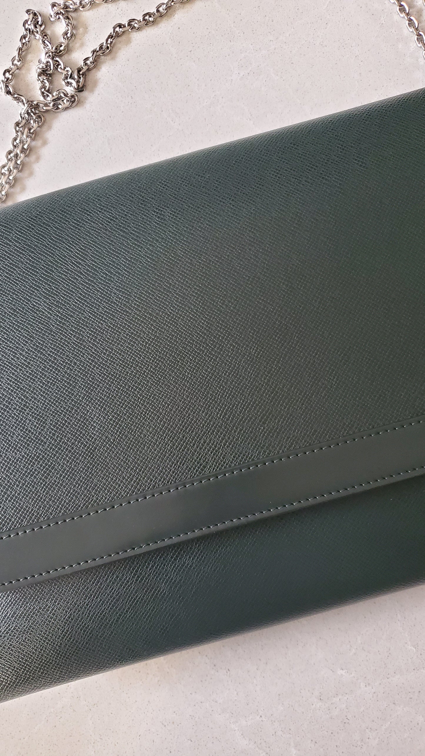 Authentic Vintage Louis Vuitton (Dark Green) Upcycle Large Purse on Chains