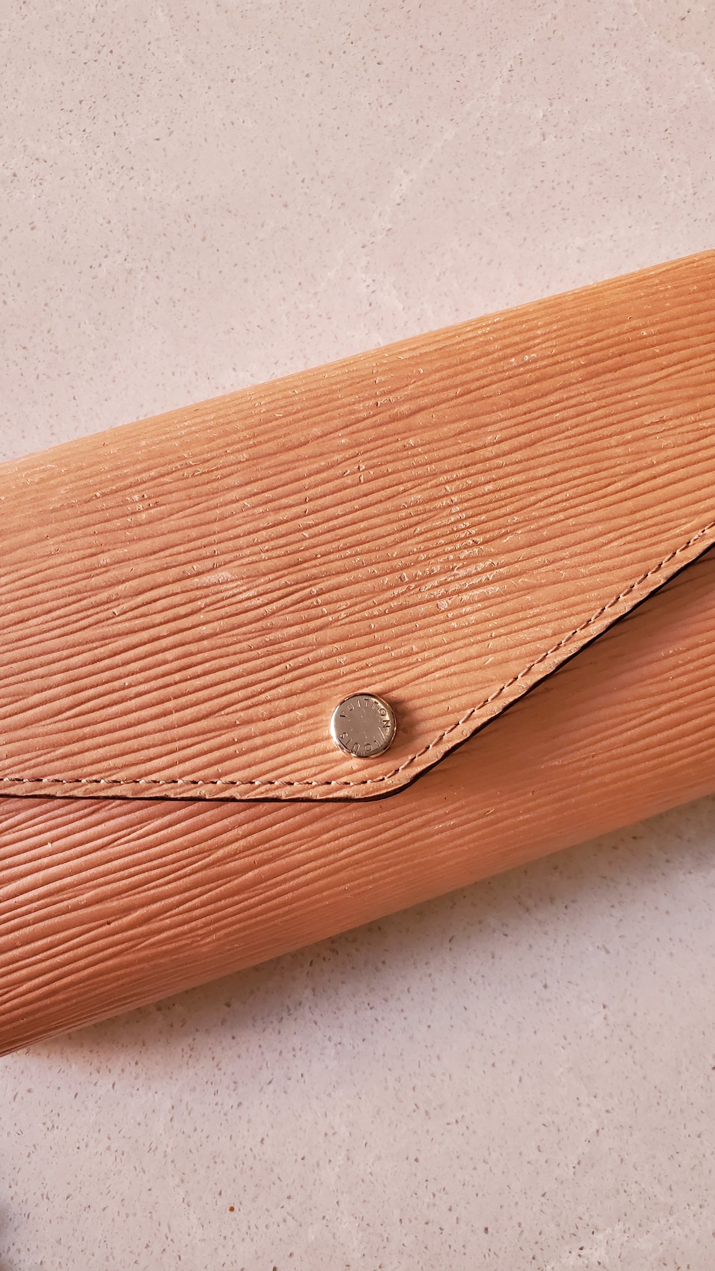 Authentic Louis Vuitton Pink Epi Upcycle Long Wallet on Chain