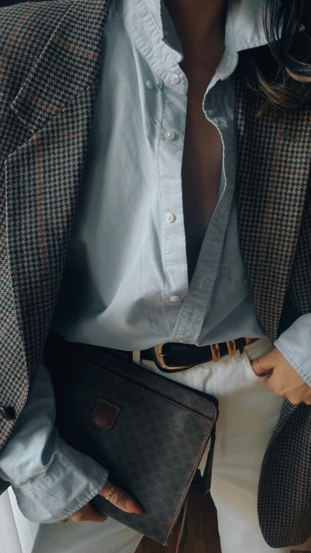 Authentic Vintage Celine Upcycle (Dark) Purse on Strap