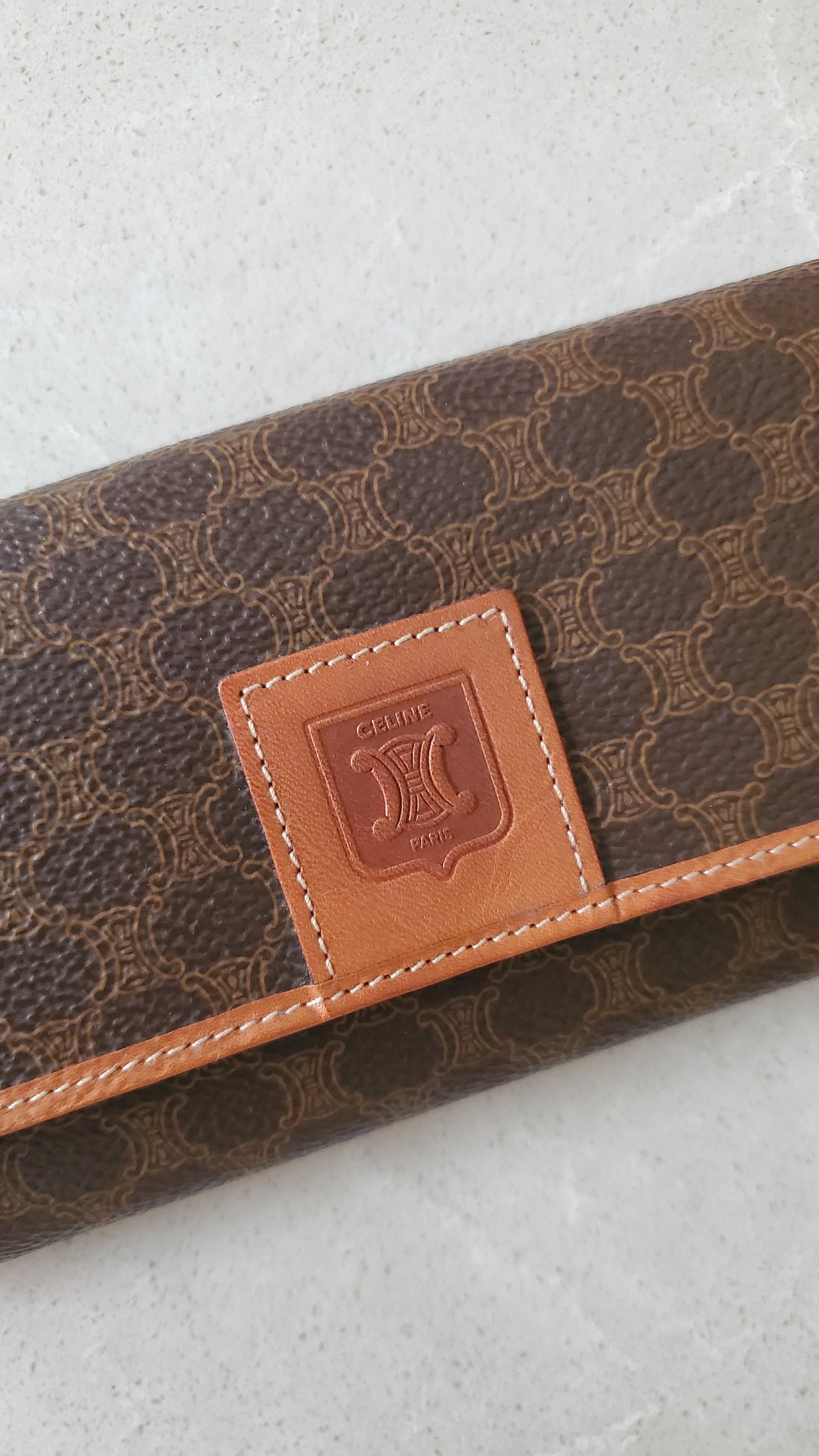 Authentic Vintage Celine Upcycle Long Wallet on Chain & Strap