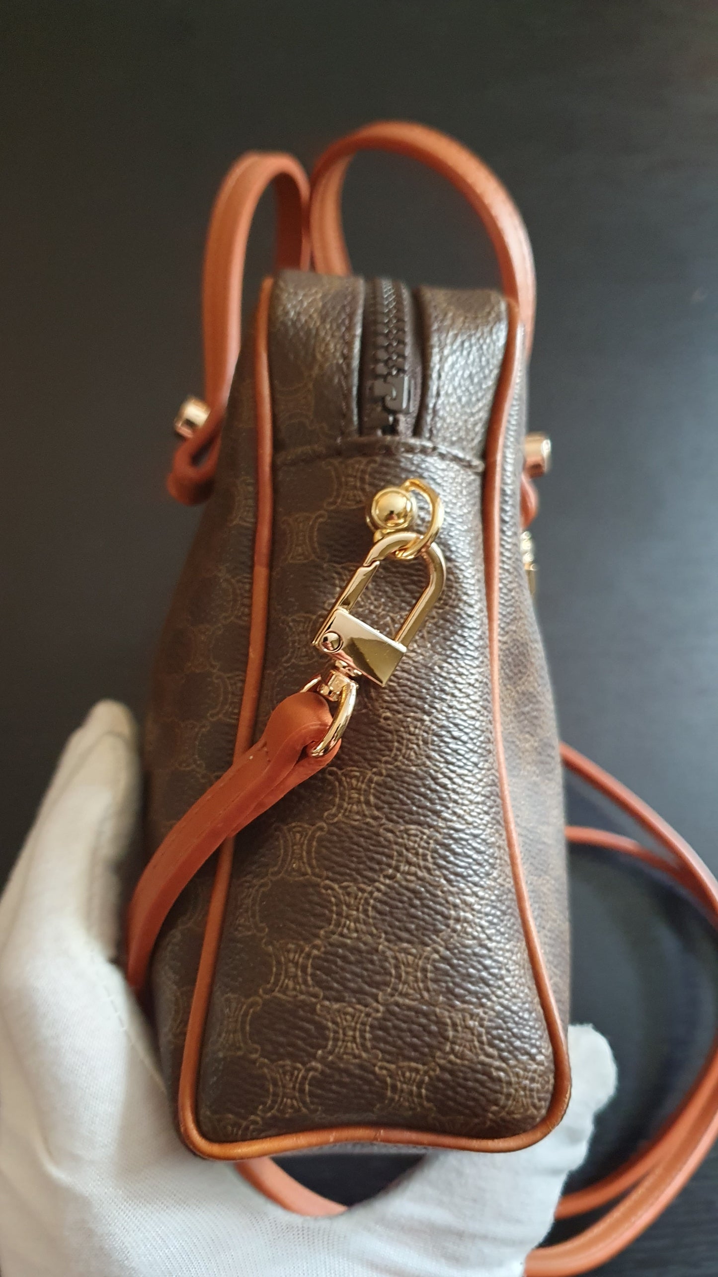 Authentic Vintage Celine Brown Upcycle Purse with Straps