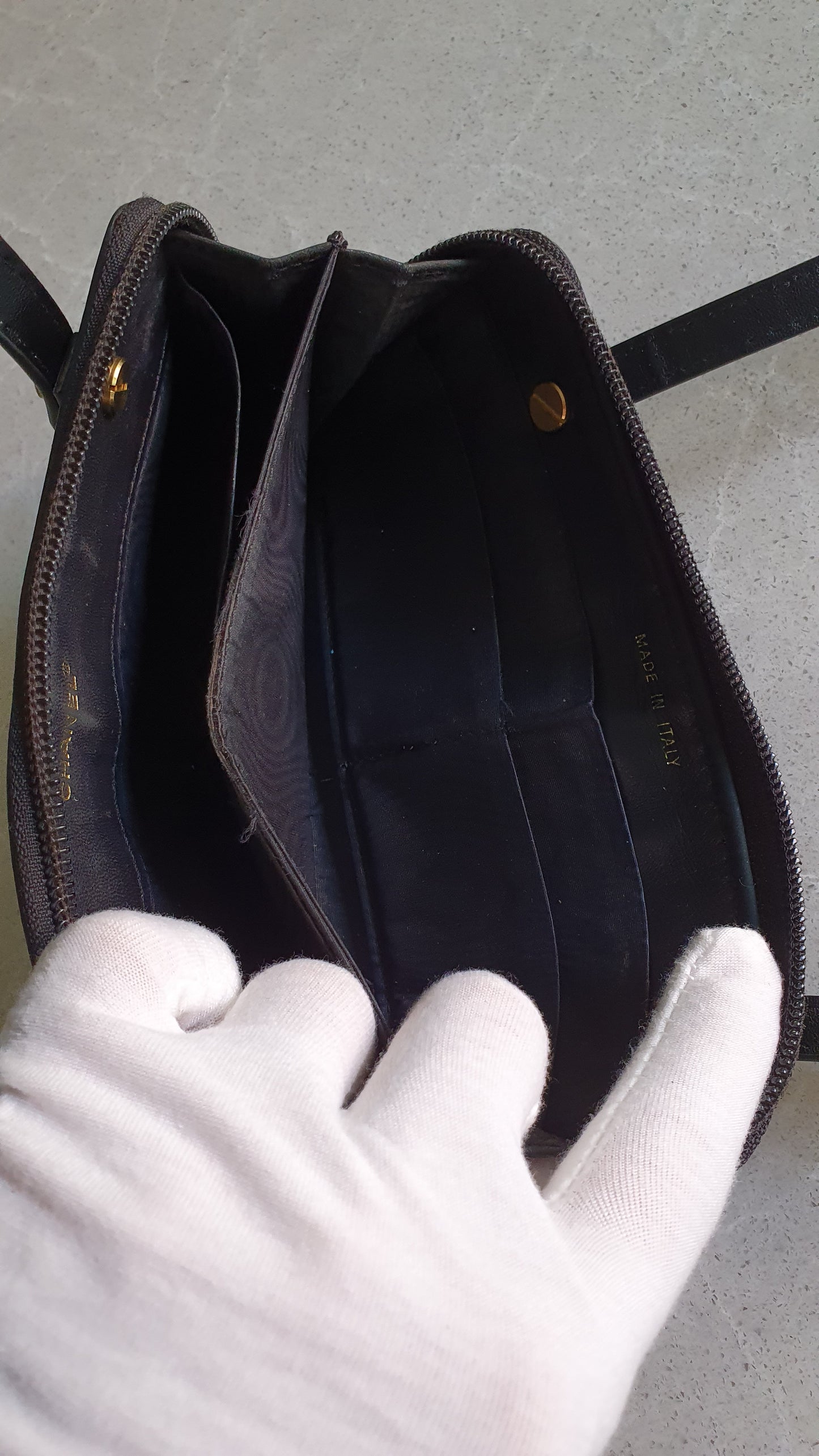 Authentic Chanel Upcycle Black Caviar Wallet with Shoulder Straps