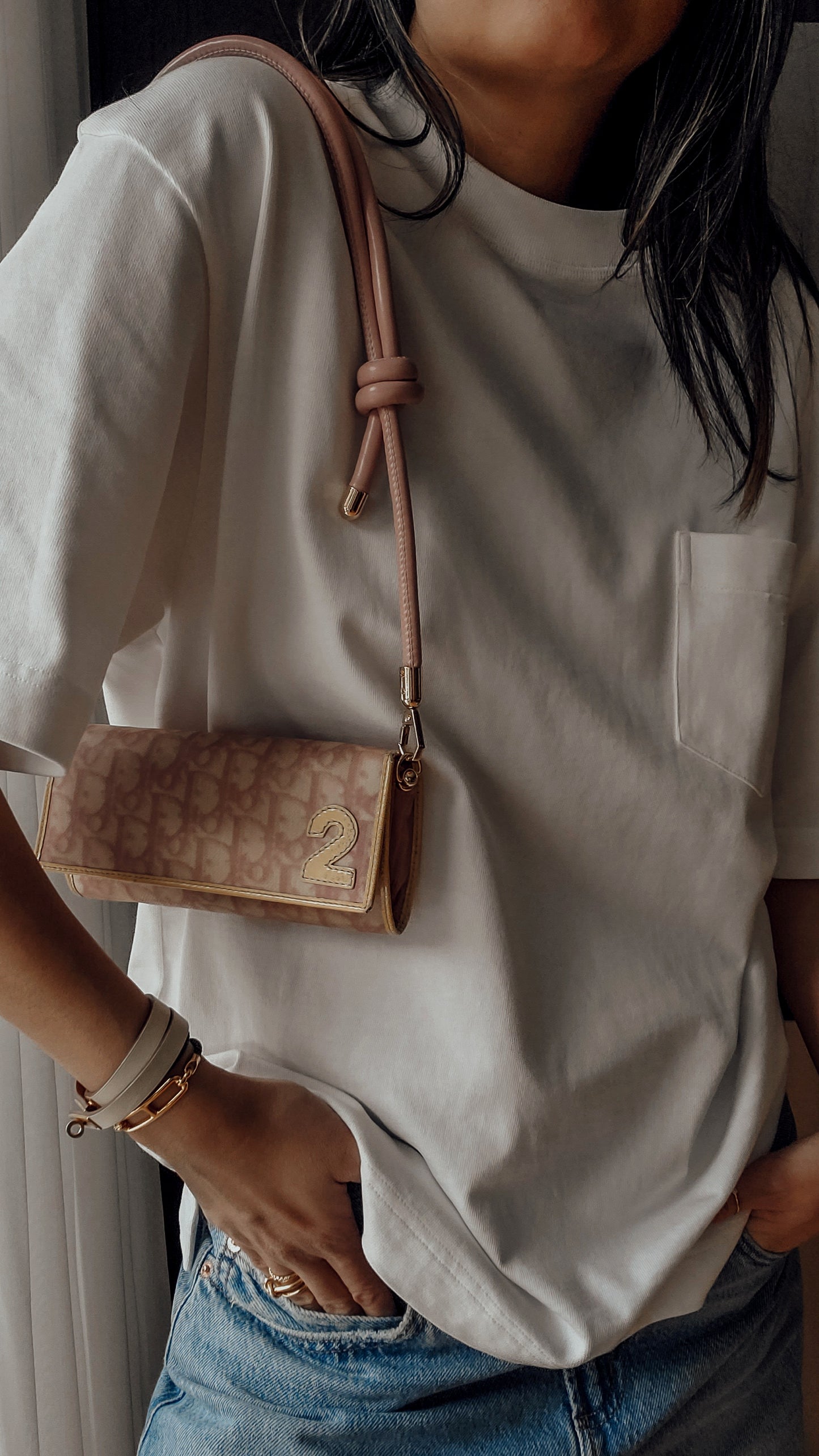 Authentic Vintage Dior Upcycle Pink Wallet on Strap