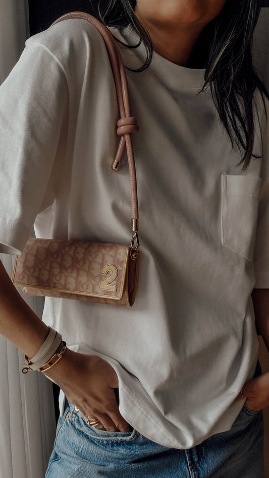 Authentic Vintage Dior Upcycle Pink Wallet on Strap