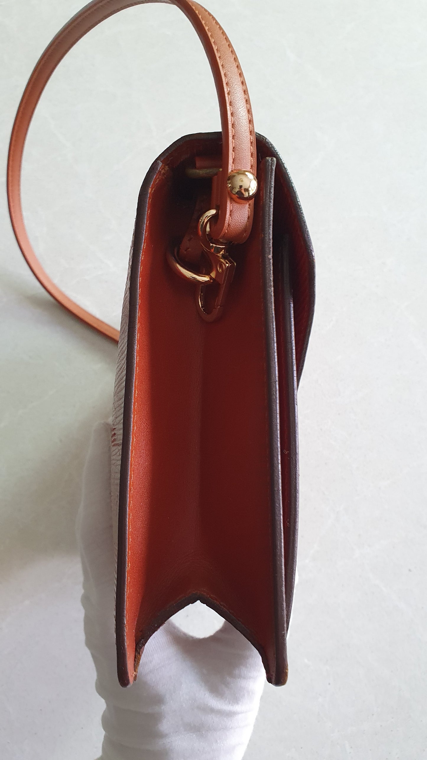 Authentic Louis Vuitton Upcycle Tan Epi Purse with Shoulder Strap