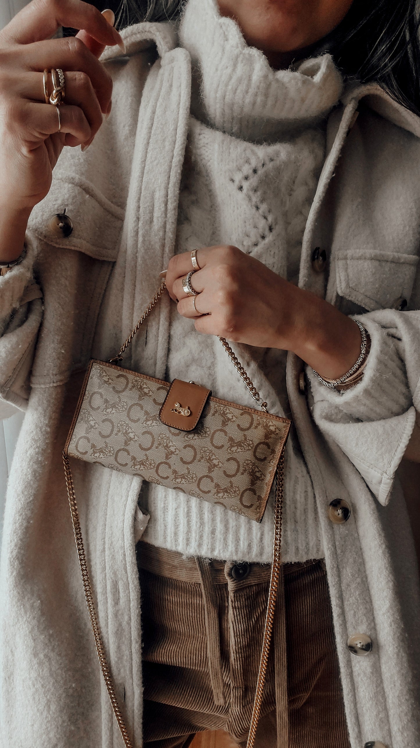 Authentic Vintage Celine Upcycle Long Wallet on Chains