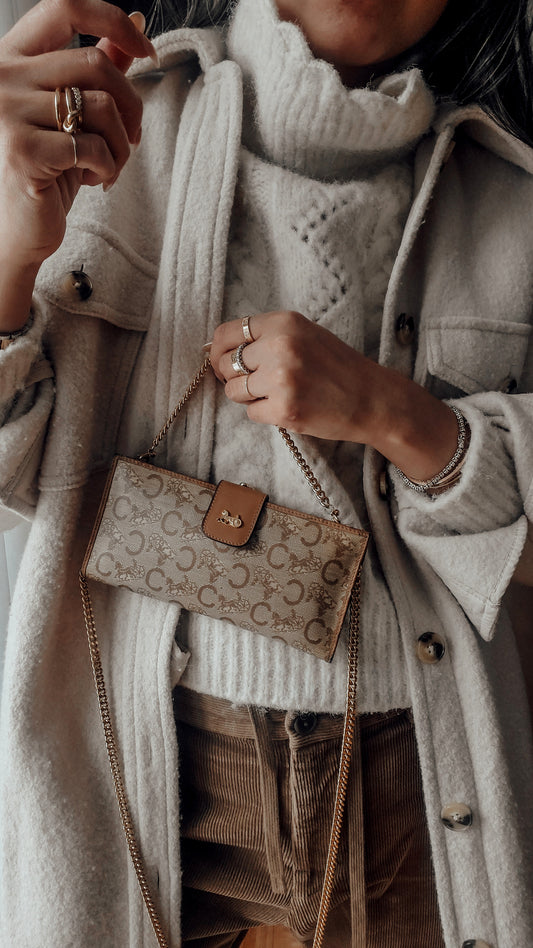 Authentic Vintage Celine Upcycle Long Wallet on Chains