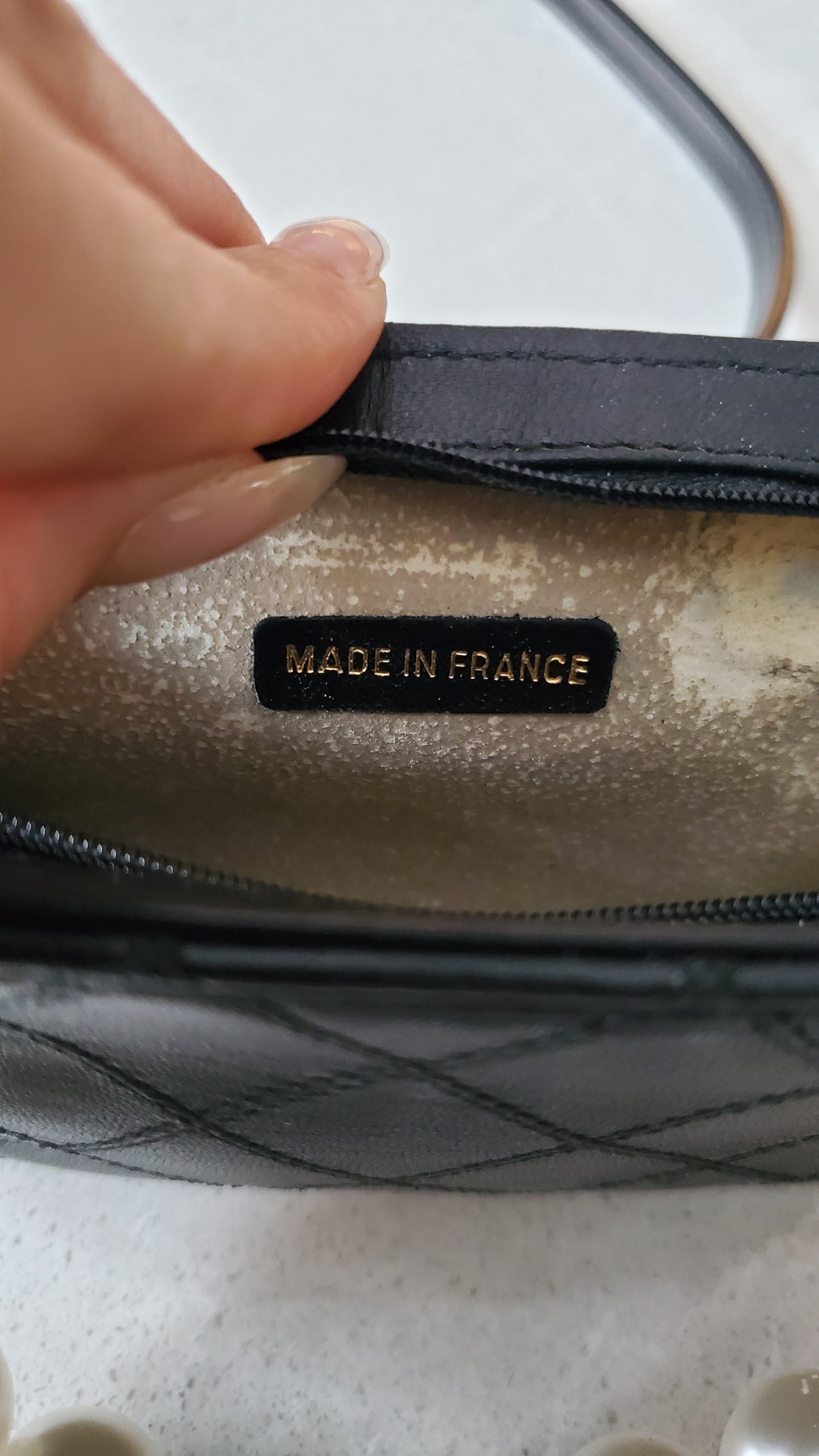 Authentic Chanel Upcycle Black Lambskin Small Pouch with Strap & Chain