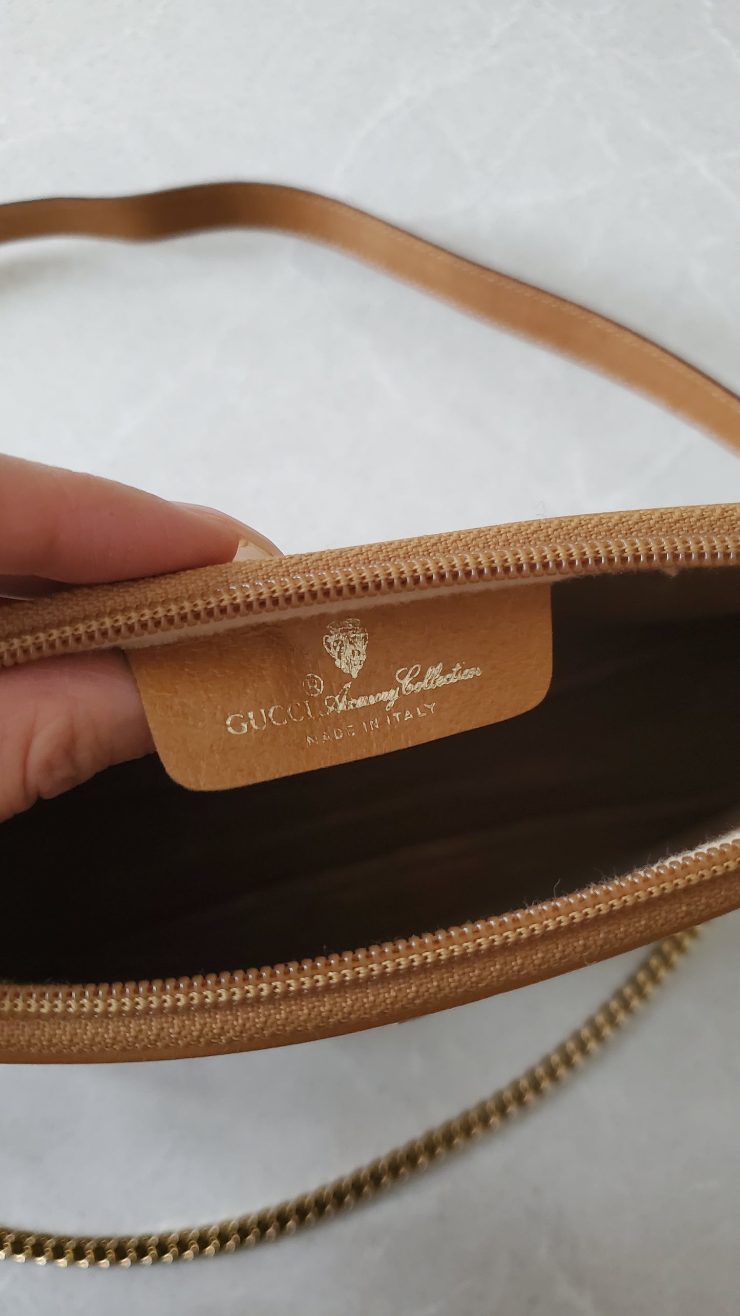 Authentic Vintage Gucci Upcycle Shoulder Purse on Chain/ Strap